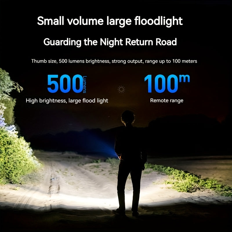 PHILIPS Bright light mini flashlight Portable pendable keychain purple light flashlight Tpye-C charging night commute travel essential, Camping Gear, Emergency Light, Lightweight Flashlight, Typec Charging, Powerful Beam, Han