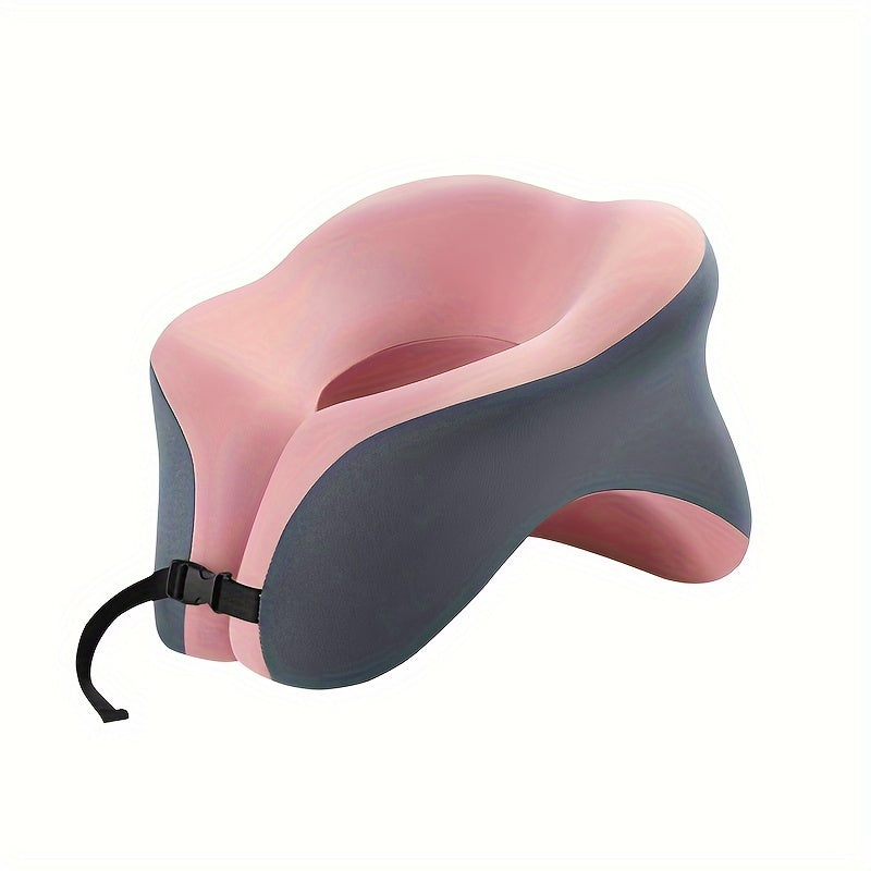 1pc Ergonomic U-Shaped Nap Pillow –, Portable & Machine Washable, Comfortable for Office, Student, and Travel Use, Available in Blue, Gray, Pink