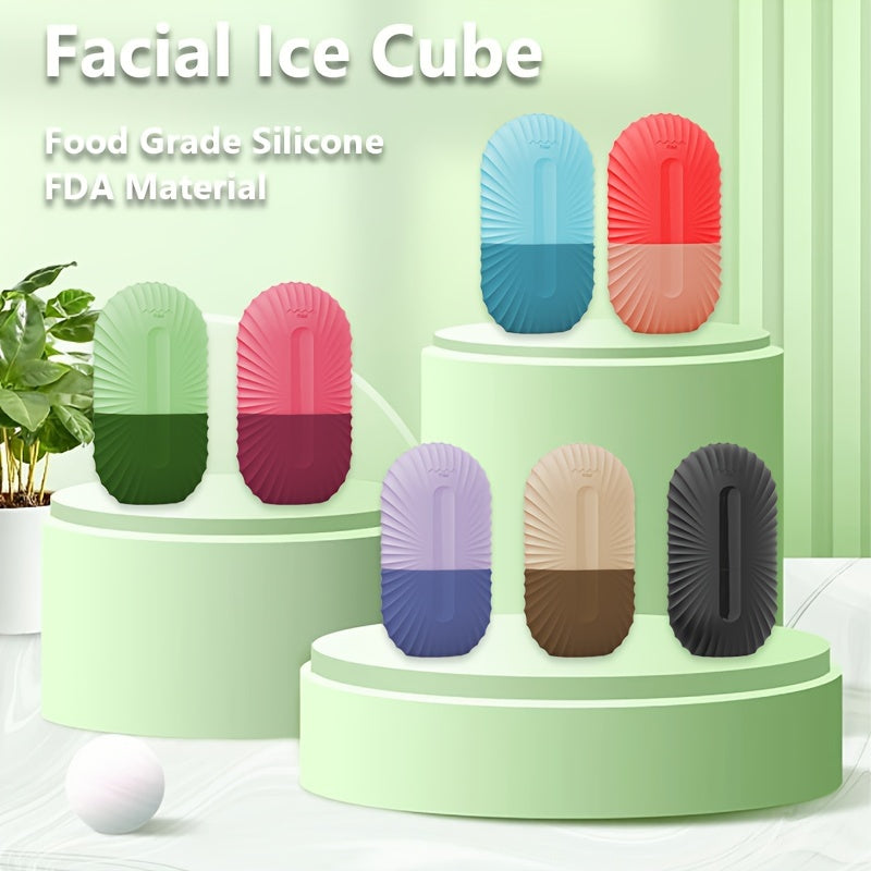Ice Face Roller, Ice Roller For Face & Eye Puffiness, Facial Massager Contour And Enhance Skin Care & Glow, Ice Facial Roller Mold Cube, Reusable & Leakproof
