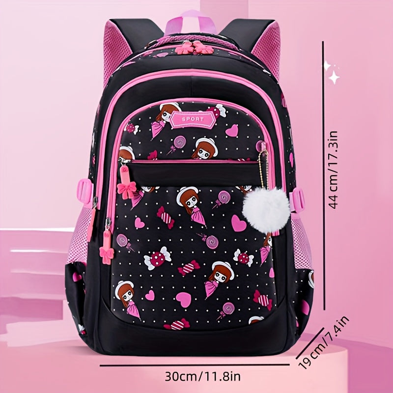 1pc Large Capacity Multi-Compartment Backpack with Two-Way Zipper Closure, Adjustable Comfort Shoulder Straps, Side Cup Holder & Umbrella Pocket - Lightweight Durable Polyester for School, Travel, Daily Use, Backpack for Scho