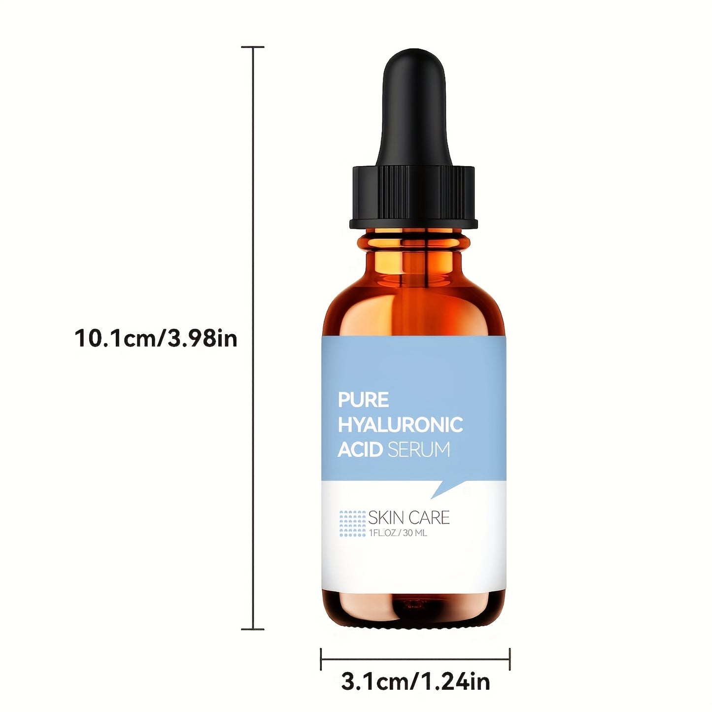 Pure Hyaluronic Acid Serum - With Plant Squalene Intense Hydration Skin Care Solution - 1 FL. OZ. (30 ML) For Youthful, Radiant Skin