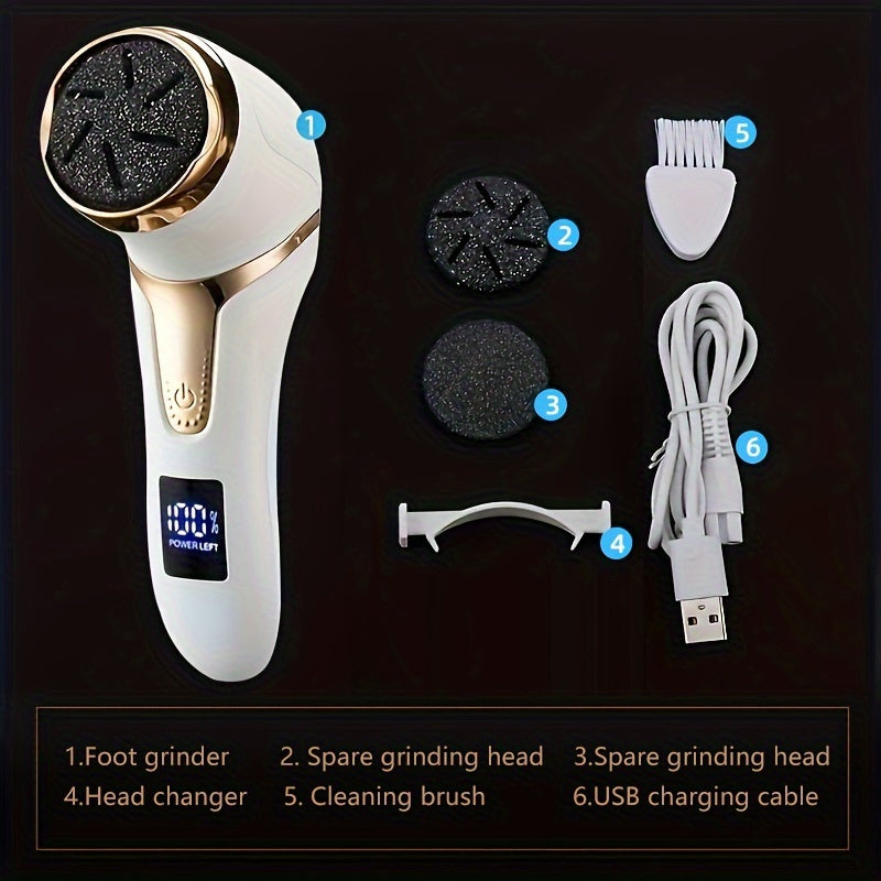 Electric Feet Callus Remover, Rechargeable, Portable Electronic Foot File Pedicure Tools, Electric Callus Remover Kit, Professional Pedi Feet Care For Dead, Hard Cracked Dry Skin Ideal Gift Electric Foot Repair Machine Suppor