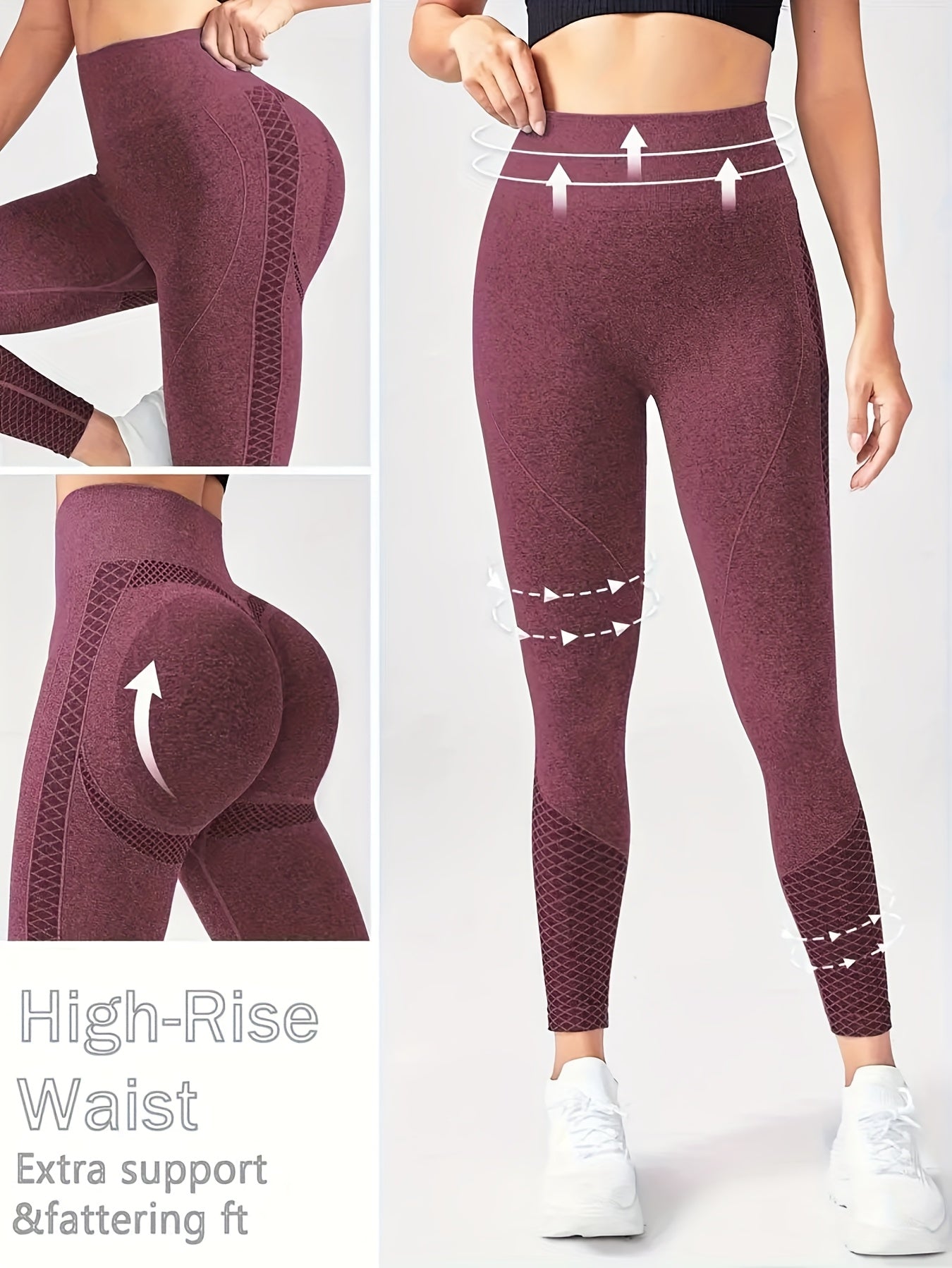 High-waisted Compression Sports Tights - Super Comfortable, Abdominal Control, Sweat-wicking, Four-way Stretch, Adjustable Length, Wide Waistband, Elegant Design, Suitable for Women - Perfect for Yoga, Fitness, and Daily Wear