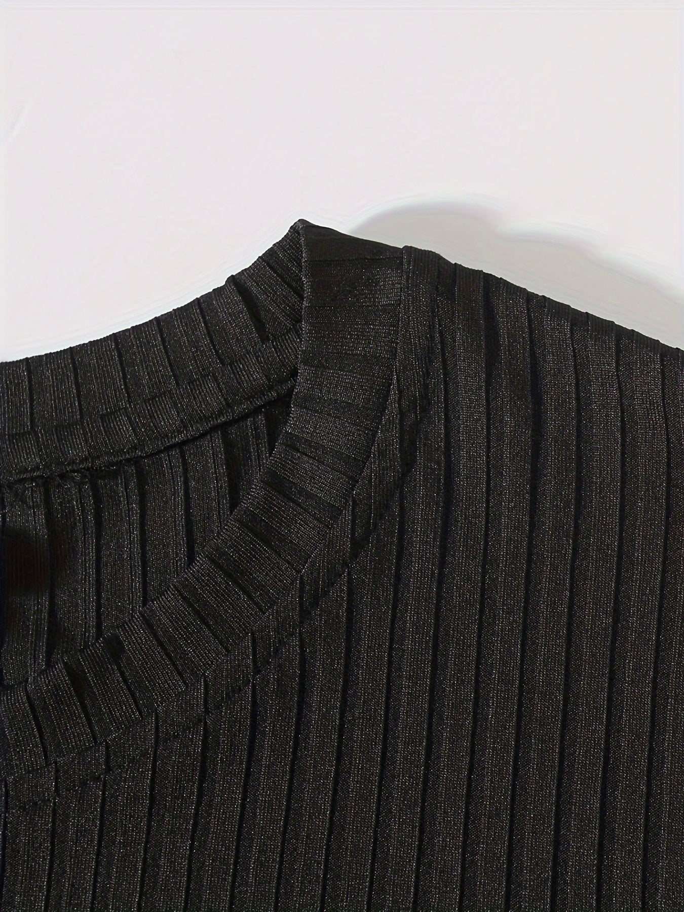 Ribbed Men's Casual Stretch Breathable Lightweight Long Sleeve Round Neck T-shirt For Spring Fall, Running Training