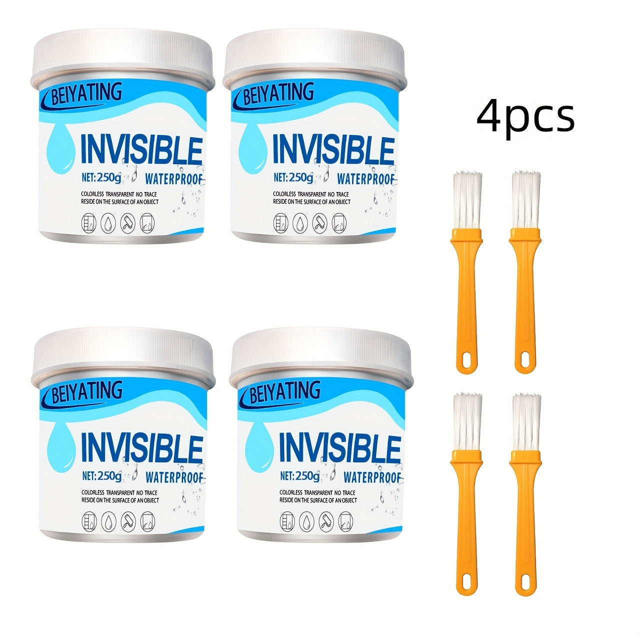 Premium Waterproof Sealer - No Brick Breaking Repair, Transparent Coating Suitable for Floors, Walls, Roofs, etc, - Moisture Protection for Stone, Wood, Tiles, Invisible Waterproof Agent with Brush, Suitable for Kitchen, Gard