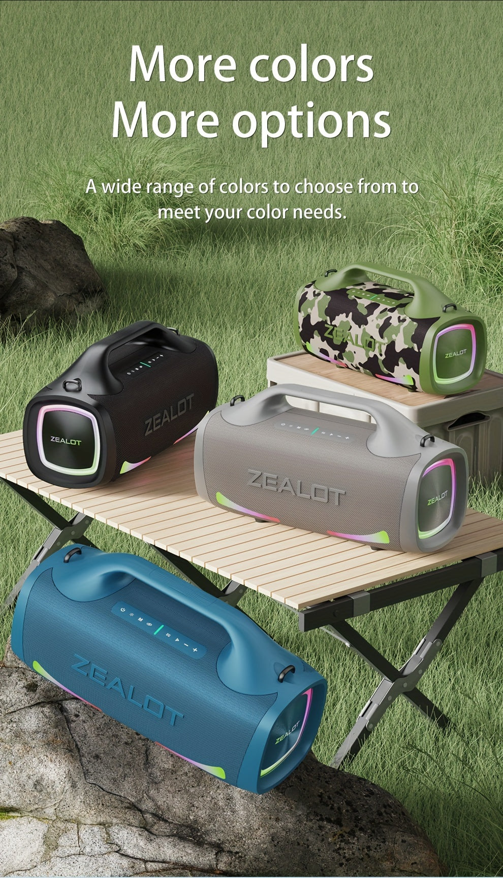 Zealot S79 Wireless speaker, Hifi Sound quality, High Quality, Dual Pairing, Fast ChargingLong Battery Life, 36 Hours Playtime Loud Stereo, Booming Bass. PartyBox. forparty