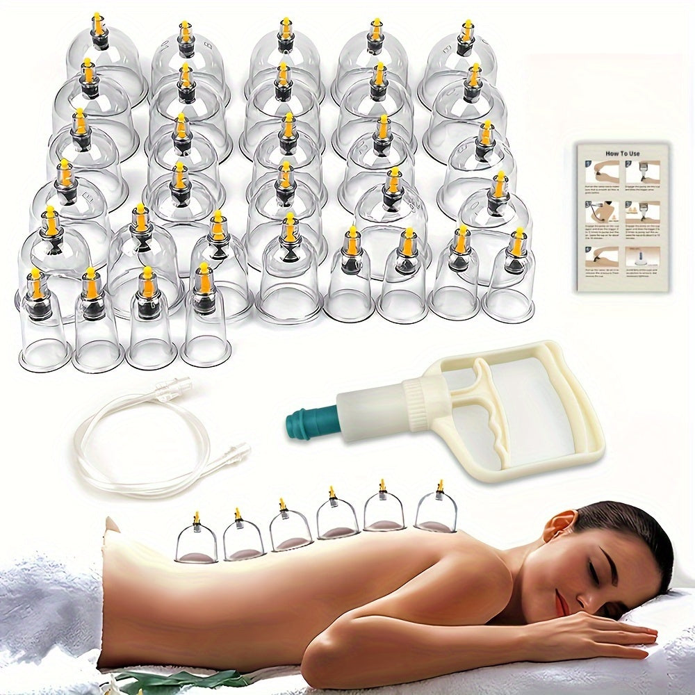 Professional Cupping Set with Pump, Vacuum Suction Cups, Home Use Cupping Kit for Massage
