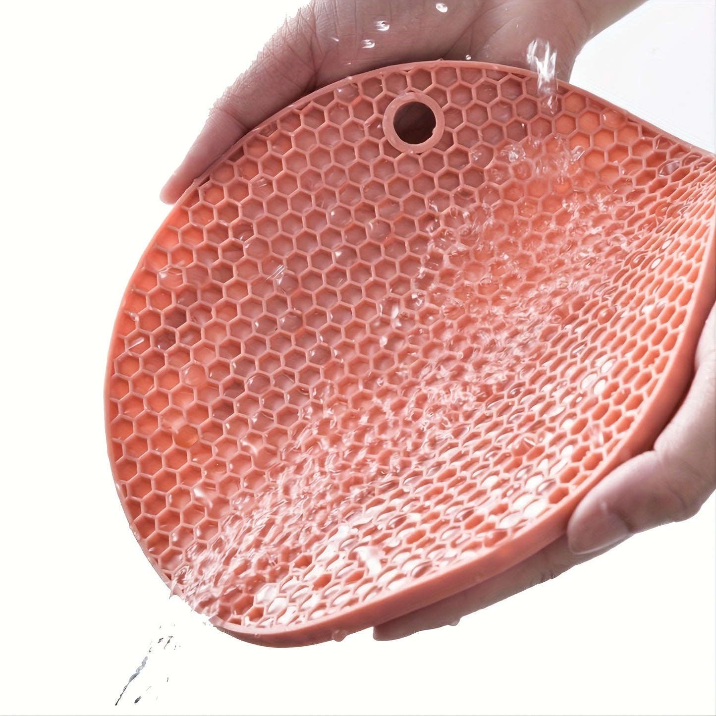 1/4pcs Round Honeycomb Silicone Placemat 17.02 Cm, Heat Insulation Pad, Non-slip Pot Holder, Easy To Clean And High Temperature Resistant Table Mat, Tabletop Protection, Home Kitchen Dining Table Decor