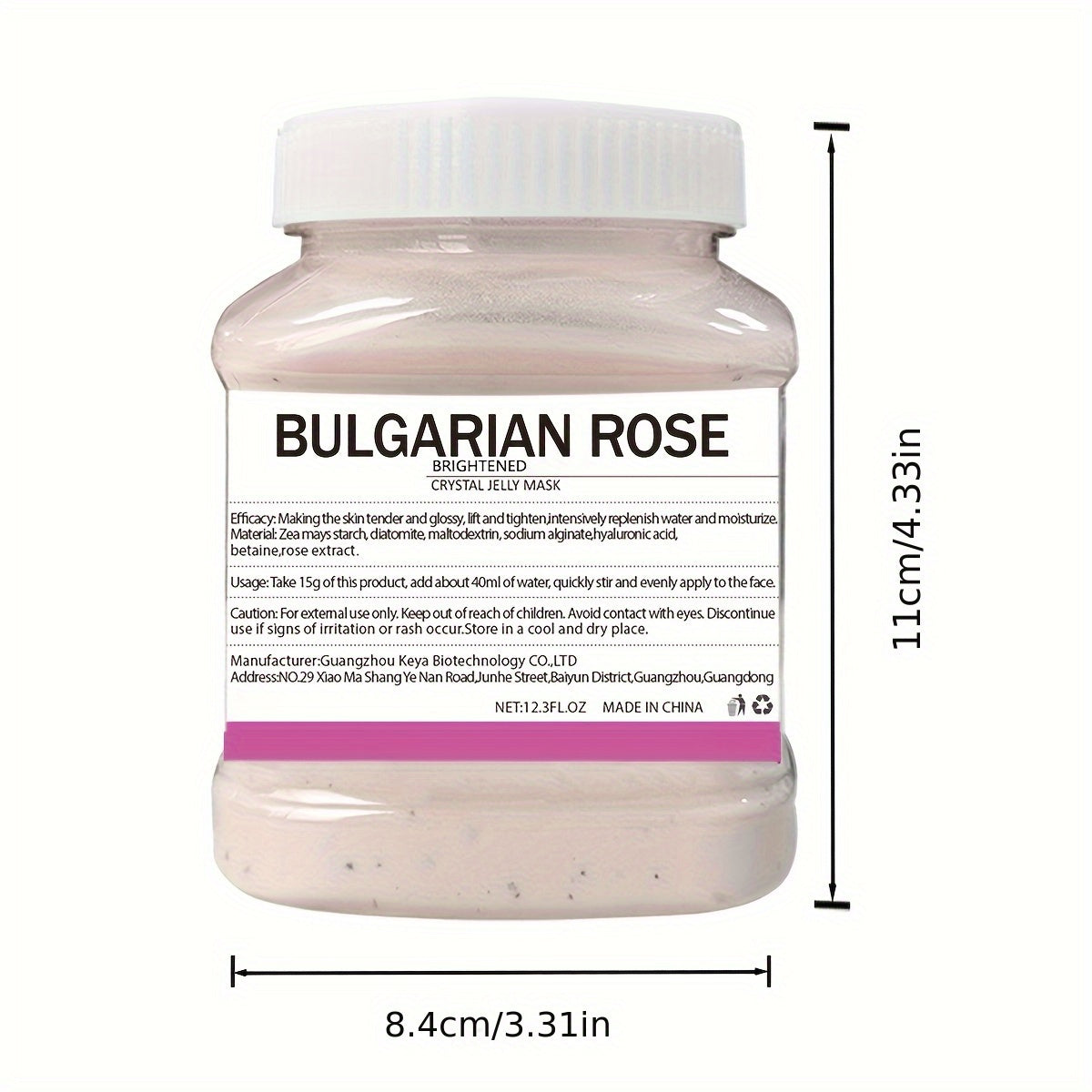 12.3Fl.Oz Bulgarian Rose Jelly Mask For Facial Skin Care, Natural Gel Hydro Face Masks, Professional Peel Off Hydro Jelly Mask, Moisturizing, Improving & Hydrating