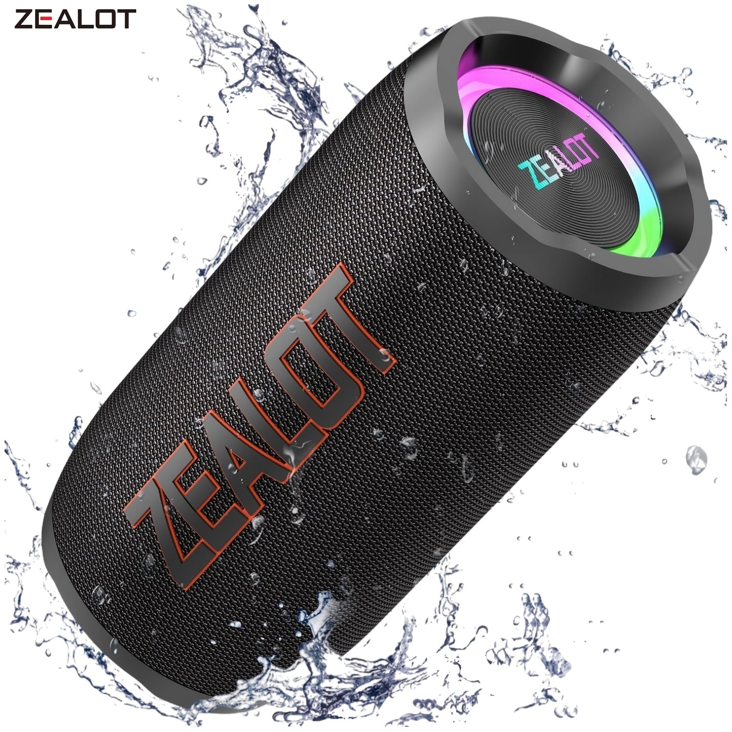 ZEALOT S76 50W Wireless Speaker, Outdoor Portable with RGB Lighting, 8-Hour Playtime, Supports Phone, Tablet, PC, TV. SD, USB, AUX, Dual Pairing Function, Suitable For Car, Camping, Beach, Party