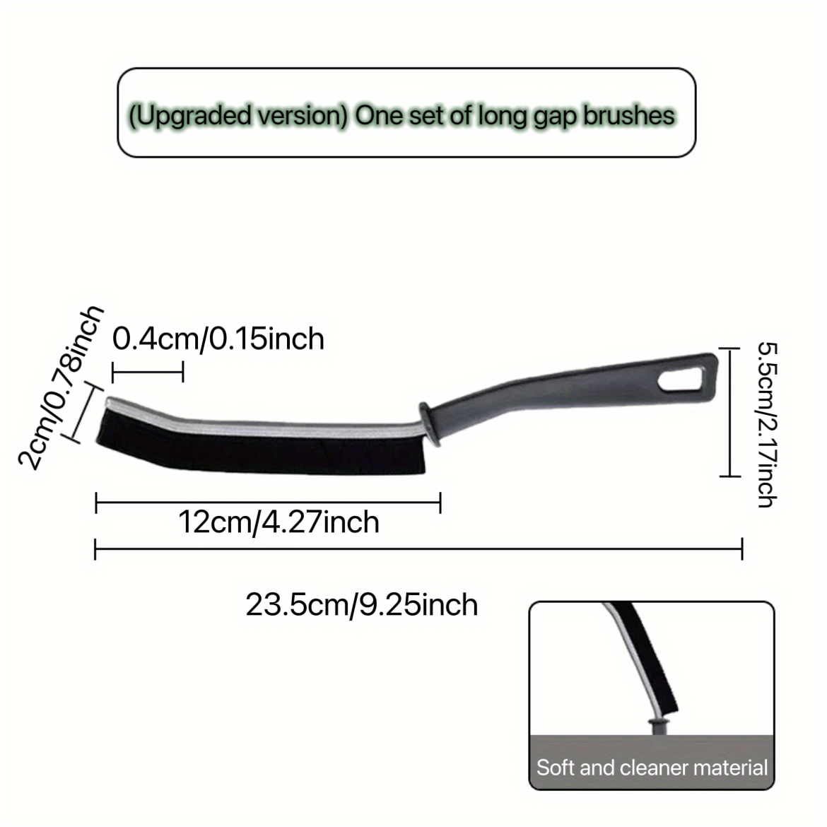 1pc Bathroom Crevice Brush, Toilet Kitchen Tile Corner Cleaning Brush, Multifunctional Window Seam Groove Dust Brush, Hard Bristle Brush, Household Cleaning Tools
