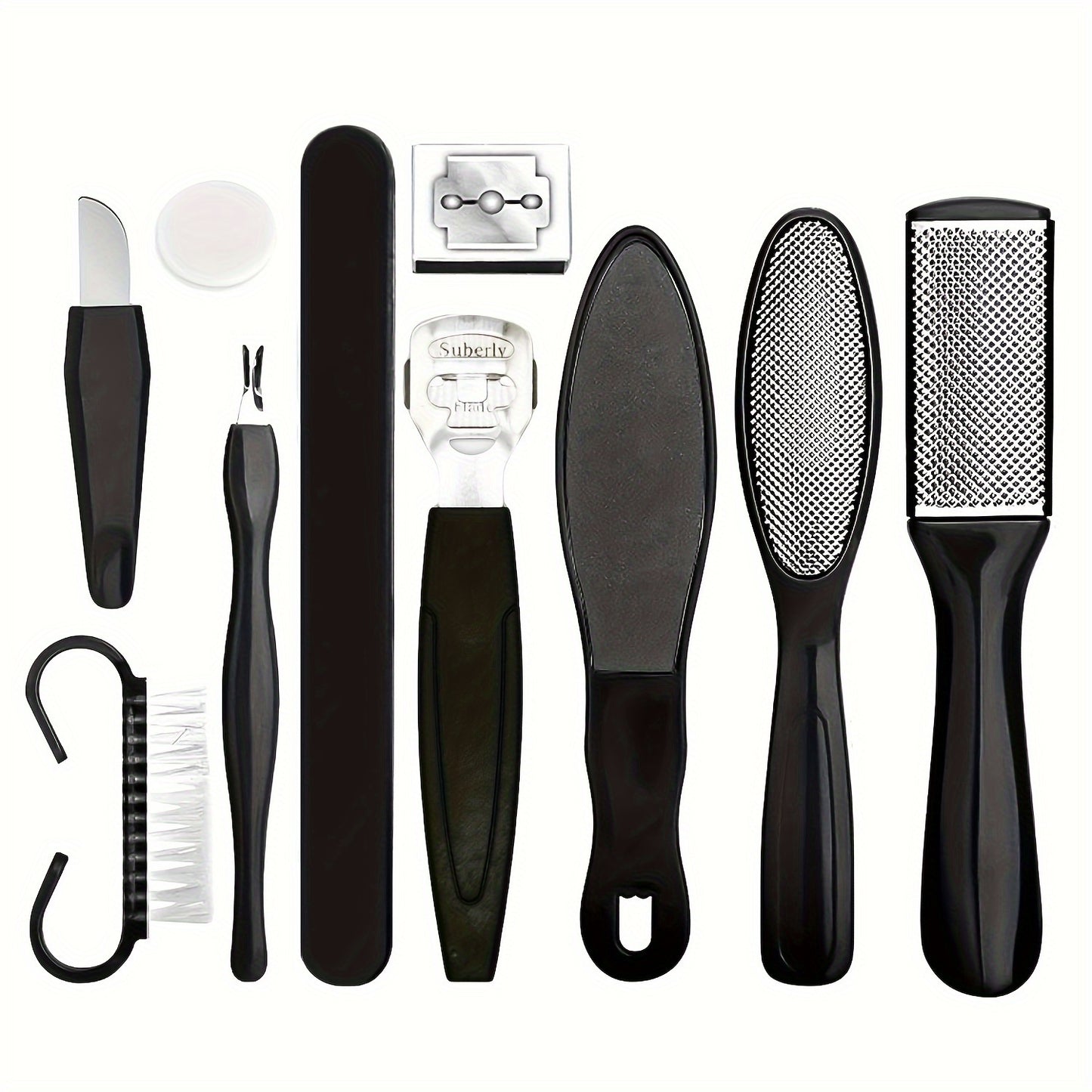 10pcs/set Foot Rasp Dead Skin Remover Manicure Tool Set, Professional Nail Clippers Pedicure Kit, Nail Art Tools, Stainless Steel Grooming Kit For Travel