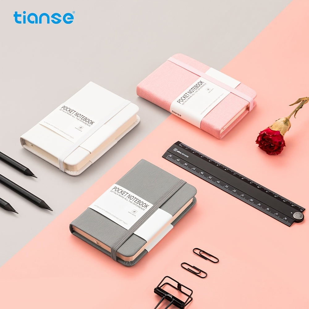 1pc TIANSE A7 Lined Pocket Journal Notebook, 100 Pages, Small, 3.15 Inches X 4.33 Inches - 100 Gsm Thick Paper, Hardcover