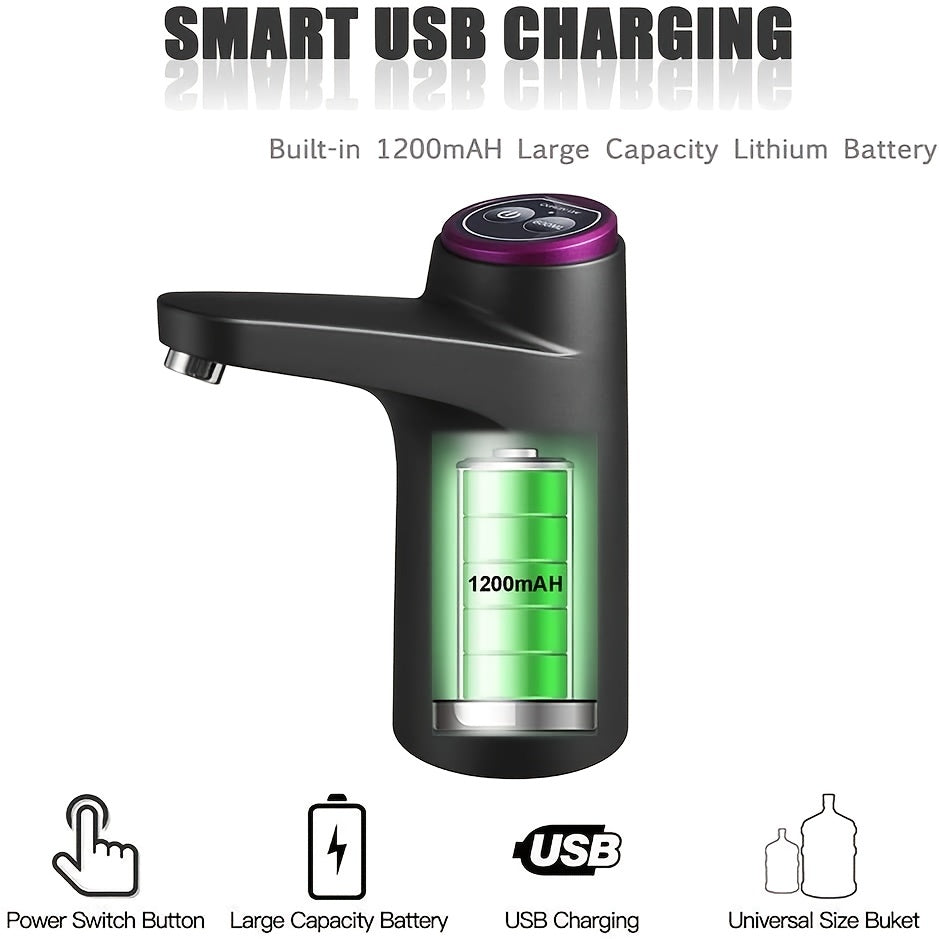 18.93 L Water Jug Dispenser, Portable Water Bottle Pump For 7.57-18.93 L Drinking Water Pump USB Charging Water Dispenser