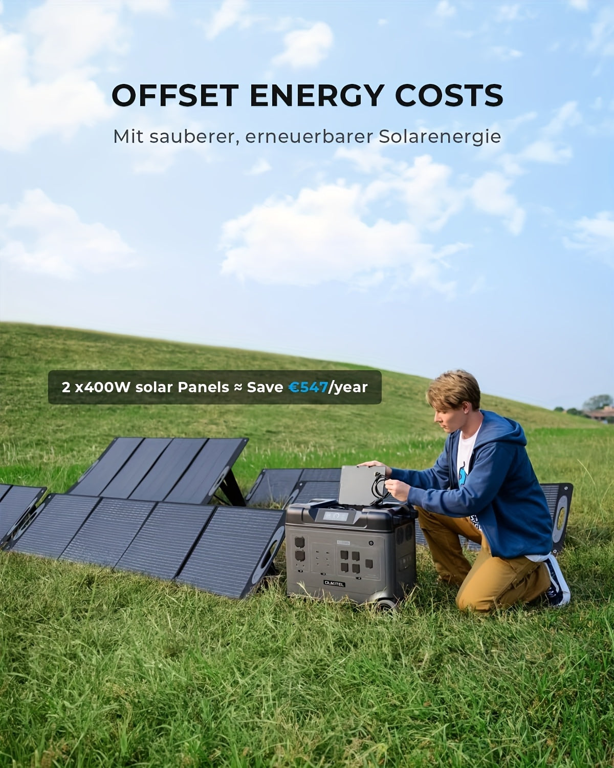 OUKITEL 1024Wh/5120Wh/5120Wh P1000PLUS/P5000/P5000PRO Power Station, Solar Generator with LiFePO4 Battery, 1000W/2200W/4000W AC Ports, Multiple Interfaces, Fast Charging Solar Generator for Camping&Outdoor Charging Station, T