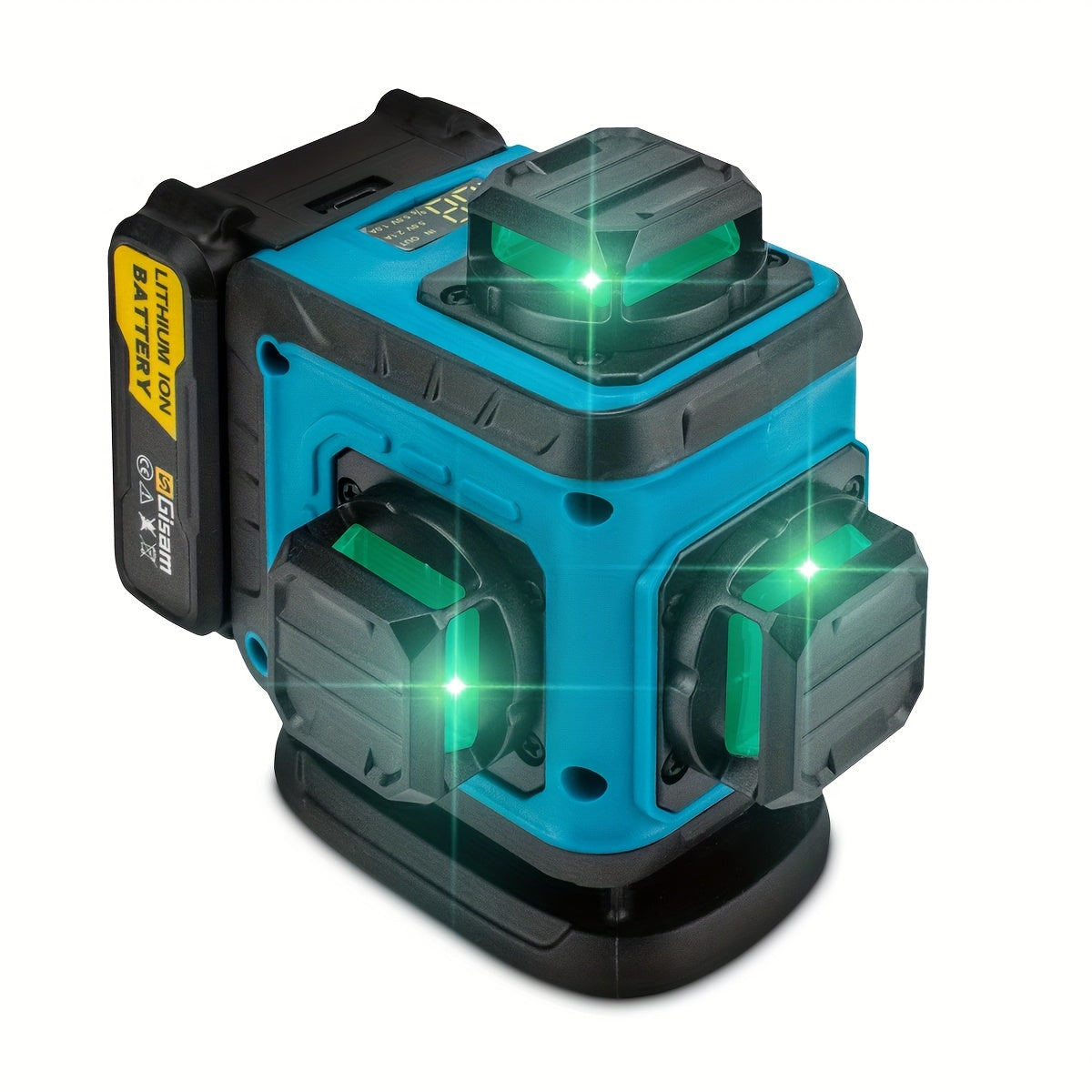 Gisam Multifunctional 16 Lines 4D Green Laser Level with Tripod & App Control, 360° Self-Leveling Horizontal & Vertical Cross Lines, USB & Battery Powered, Includes Carrying Case, Super-Powerful Beam, Portable Design for Ind