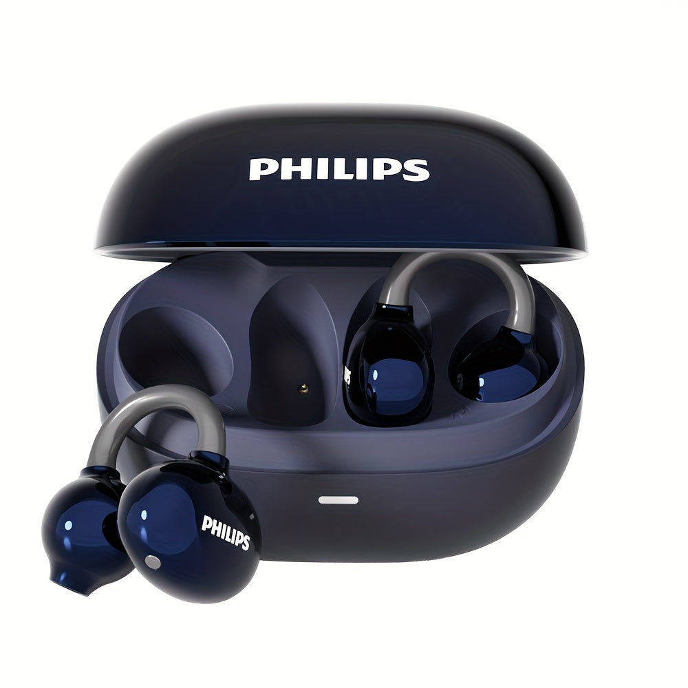 New Philips BT5.4 Earphones Wireless Sport Headphone Earbuds Touch Controlg Earclip Air Conduction Open Ear HiFi Sound 18 Hours Battery Life-TAT3469