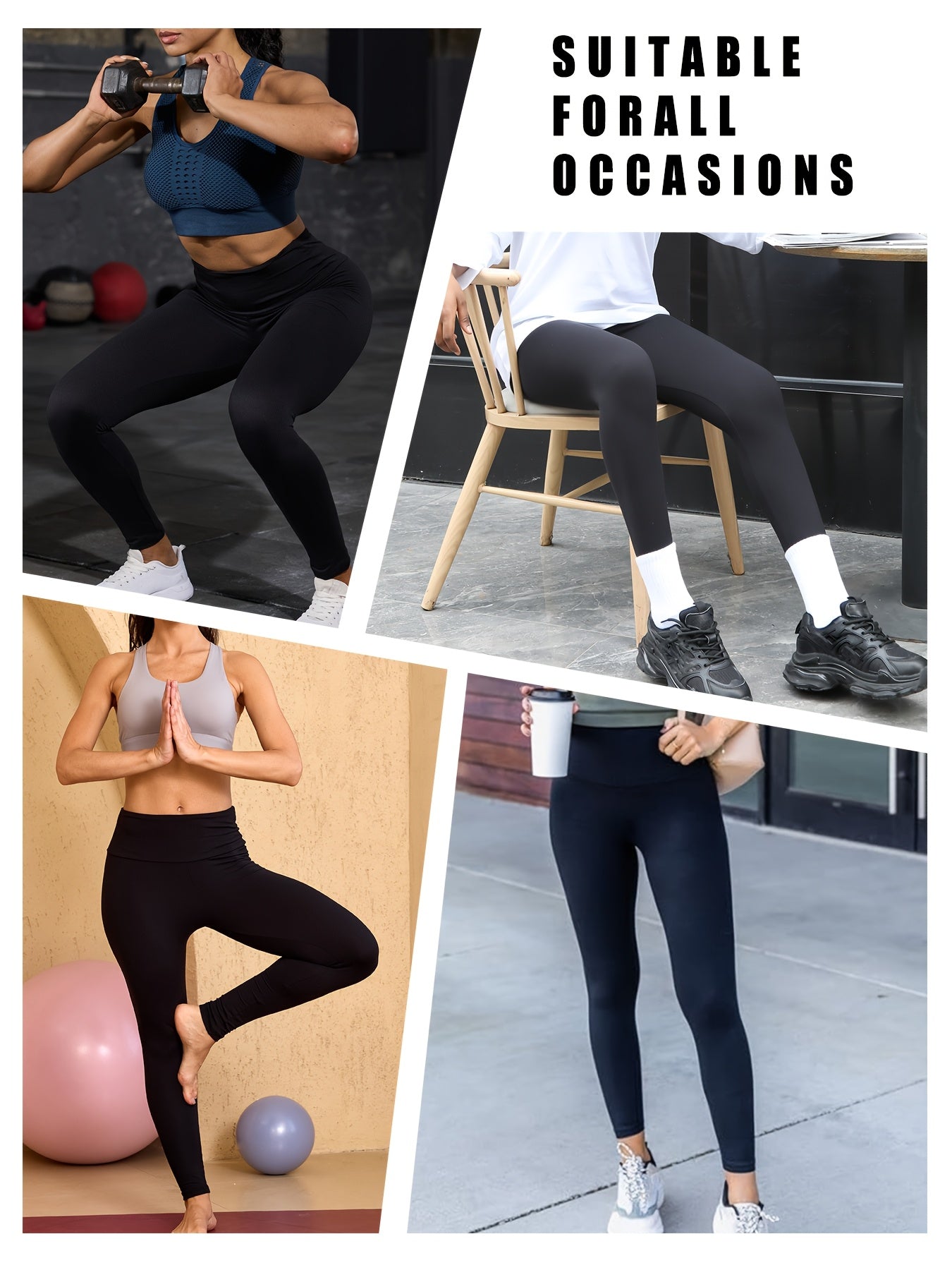 5 Pack Super Soft Leggings for Women, High Waisted Tummy Control No See Through Workout Yoga Running Pants Leggings