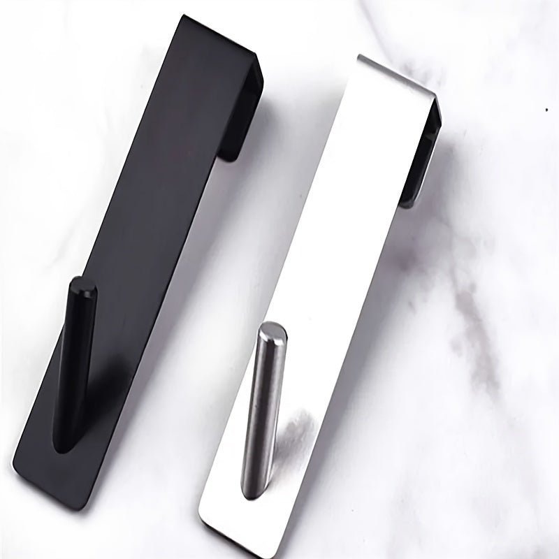 1pc Stainless Steel Over Glass Door Shower Door Back Shower Towel Rack, S-Shape Bathroom Bathrobe Hanger, Holder Hooks