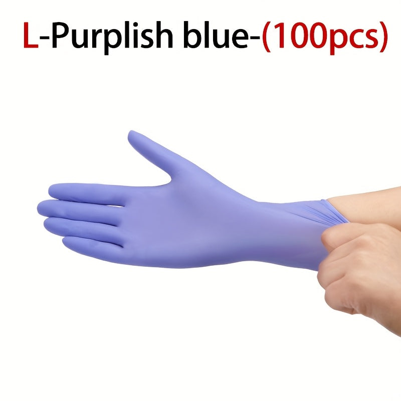 100pcs Purple-Blue Disposable Nitrile Gloves - Durable, Waterproof, Ideal for Home Cleaning, Pet Bathing, Hair Dyeing, Manicure - Essential Household Cleaning Supplies, Pet Care Essentials|Disposable Gloves|Durable Gloves
