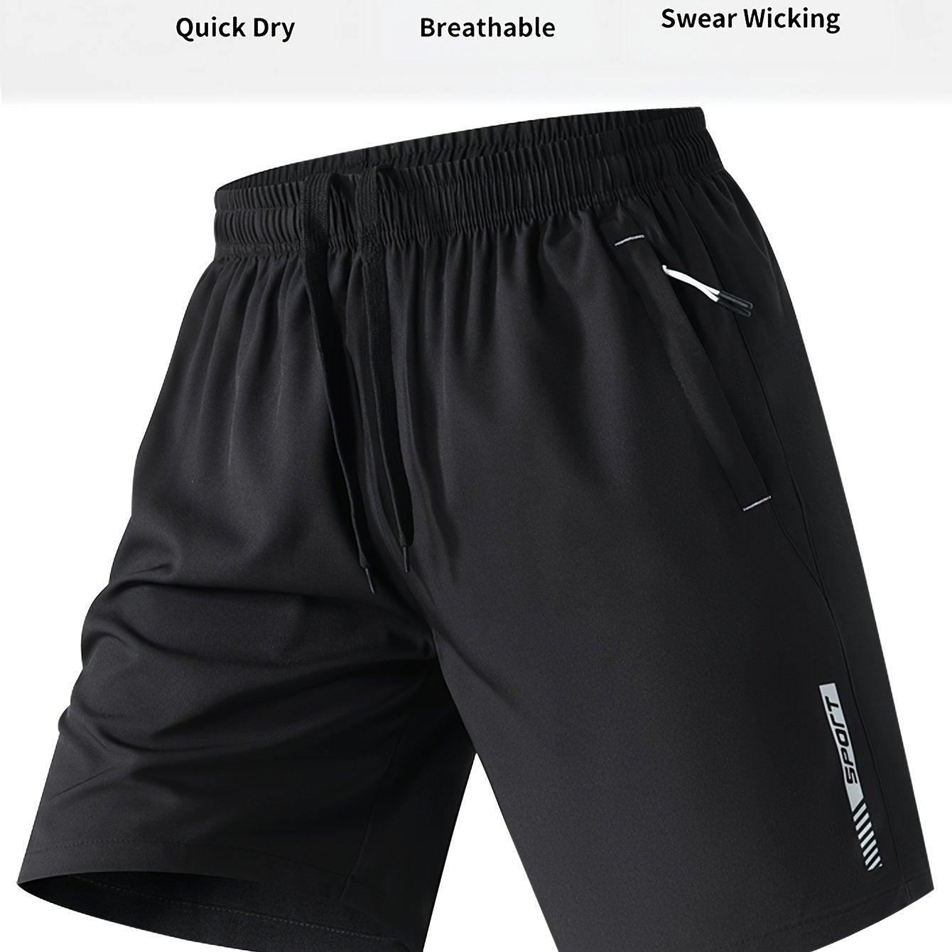 Men's Lightweight Polyester Casual Shorts with Lettering - Breathable Summer Beach & Outdoor Sports Shorts, Regular Fit, Pockets, Hand Wash or Dry Clean, Athletic Leisure Shorts | Modern Casual Shorts | Functional Pockets Des
