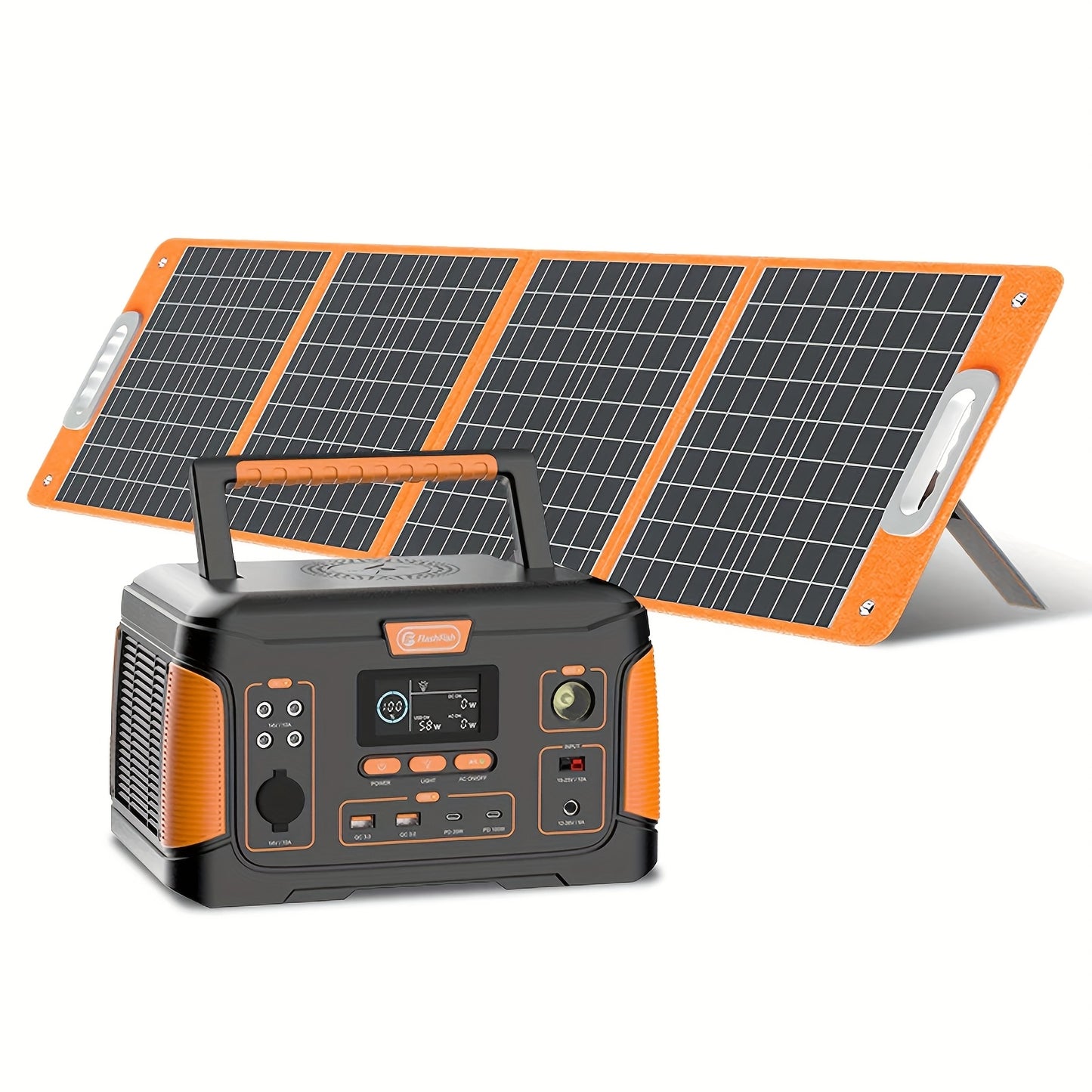1000W Portable Solar Generator with Panel, Portable Power Station with Solar Panel 100W, 932.4Wh Lithium Battery Pack Power Source, Pure Sine Wave Inverter Portable Power Generator for Outdoors, Campings, RVs, Home Uses, Emer