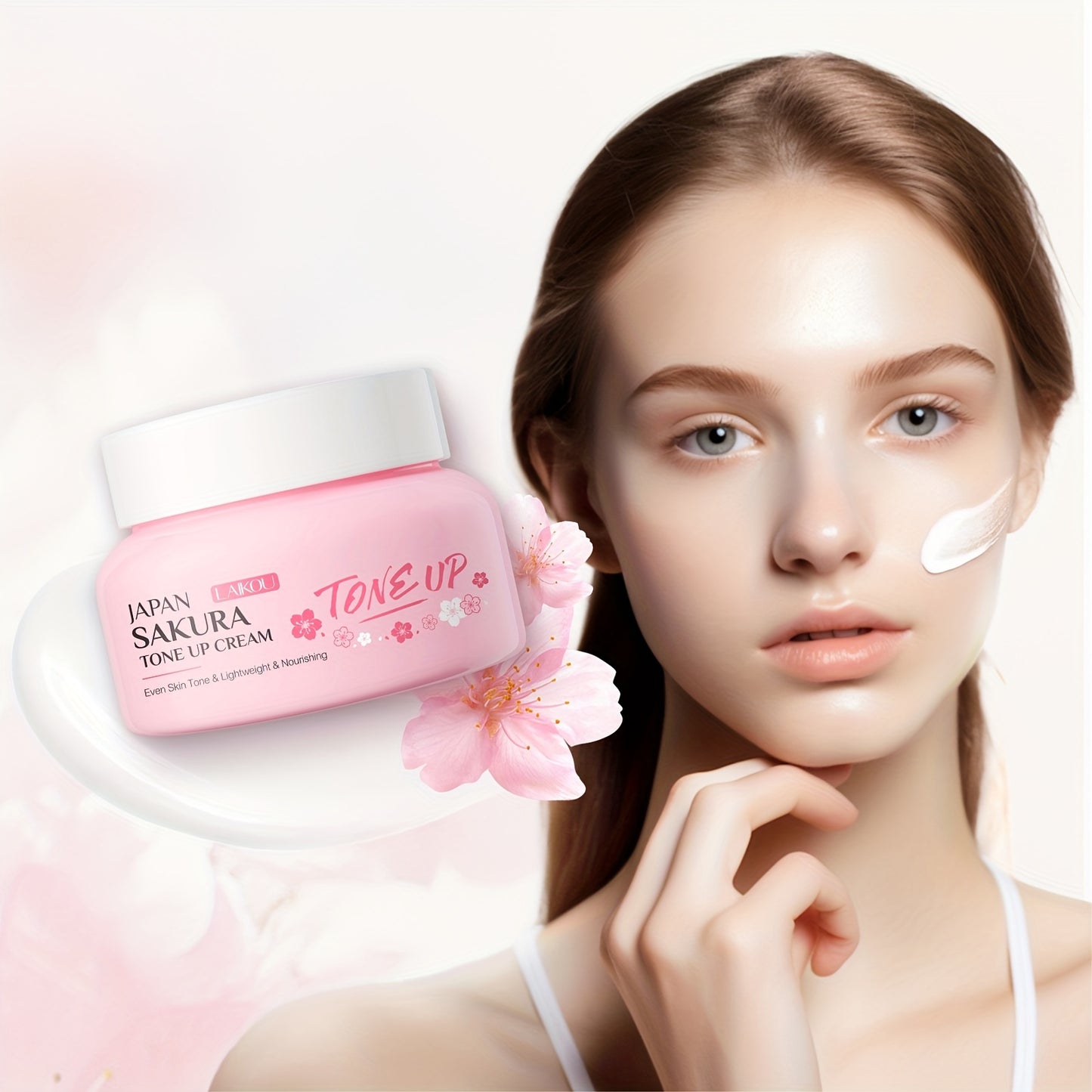 Toning Cream 60g, Plant Extract, Niacinamide Primer, Even Skin Tone, Long Lasting, Natural Look Tone Up Cream
