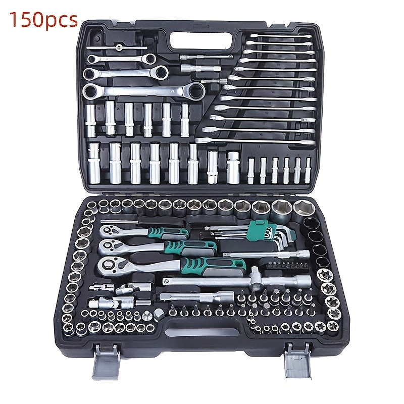 150pcs/46pcs Chrome Vanadium Steel Socket Wrench Set - Durable Torx Bit Kit for Auto & Home Repair, Includes Advanced Storage Case, No Assembly Required, Uncharged, Without Battery