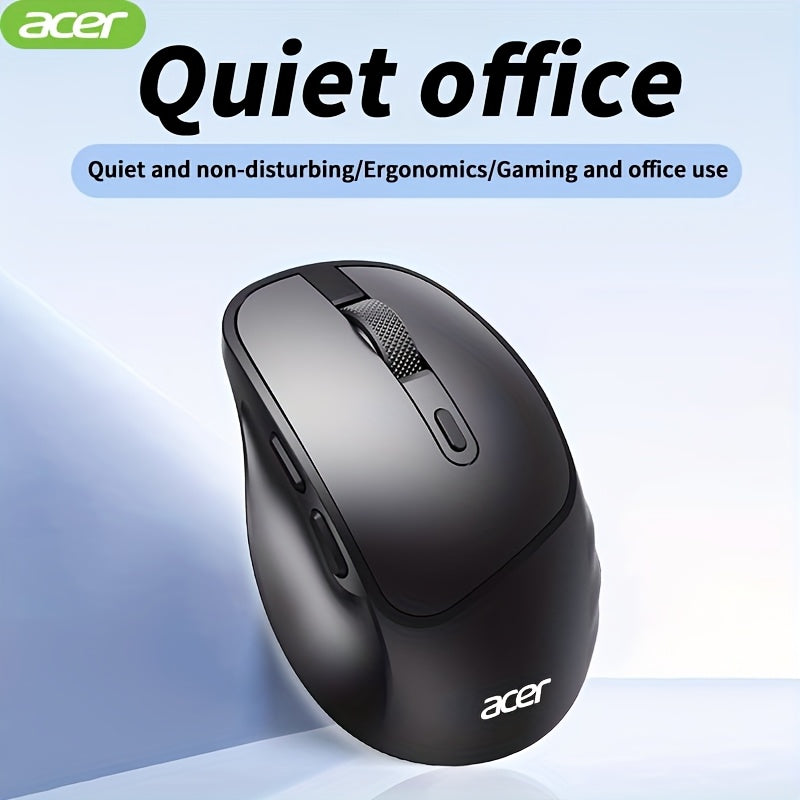 ACER Wireless Mouse, Ergonomic Silent Optical Mouse with Side Buttons, Low Latency 2.4G Wireless Mouse, Compatible with Windows/macOS/iPadOS/Android for Laptop, Computer, Office & Home Use, Home Office Accessory, Computer Nav