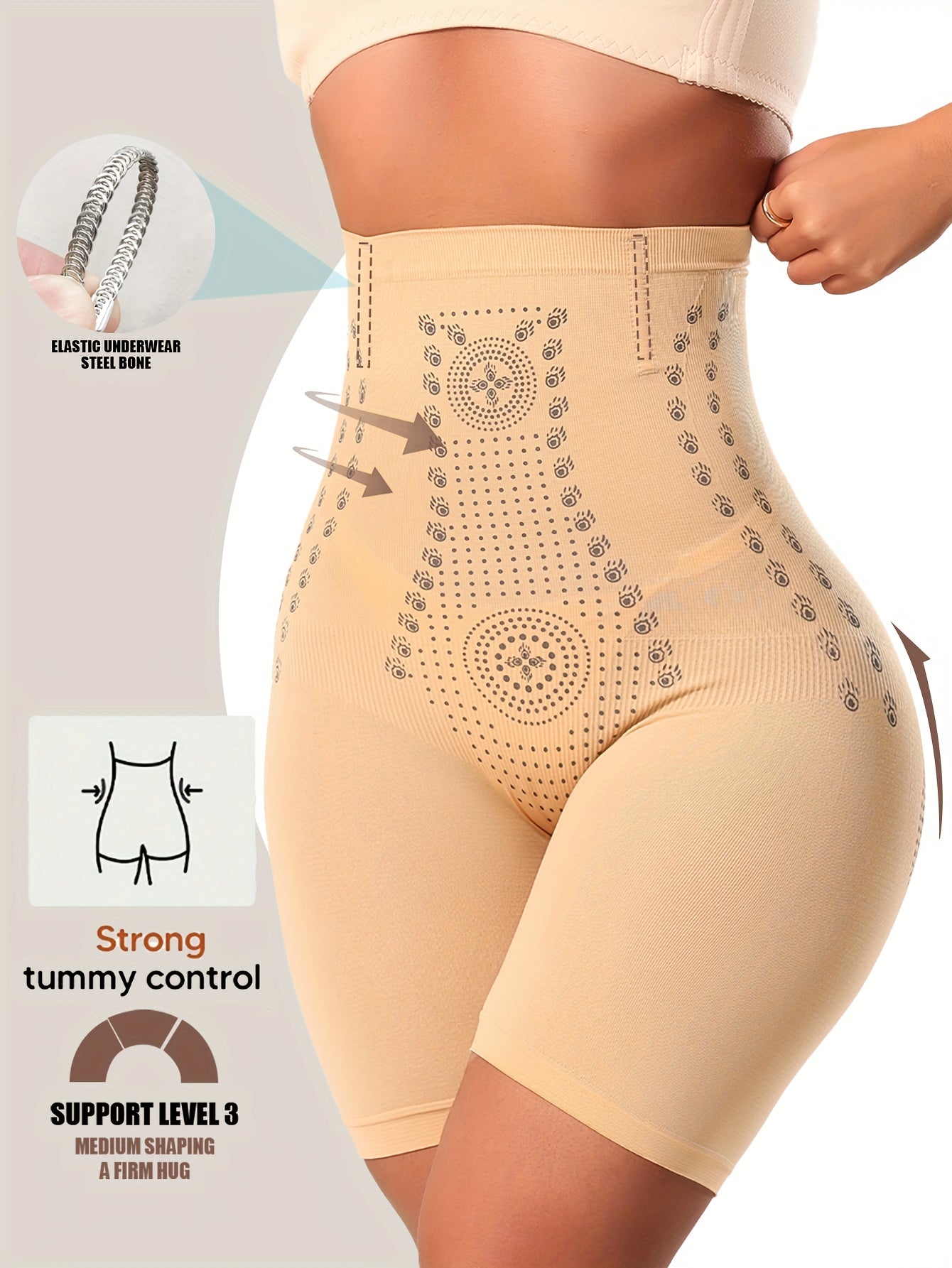 1pc Women's High-Waist Shapewear Waist Trainer Panty - Posture-Correcting Tummy Control Leg Opening, Butt Lift & Abdomen - Multi-Size Options (S-XXL) - Non- Body Shaping Underwear with High & Smooth Texture - Felt Belly Contr