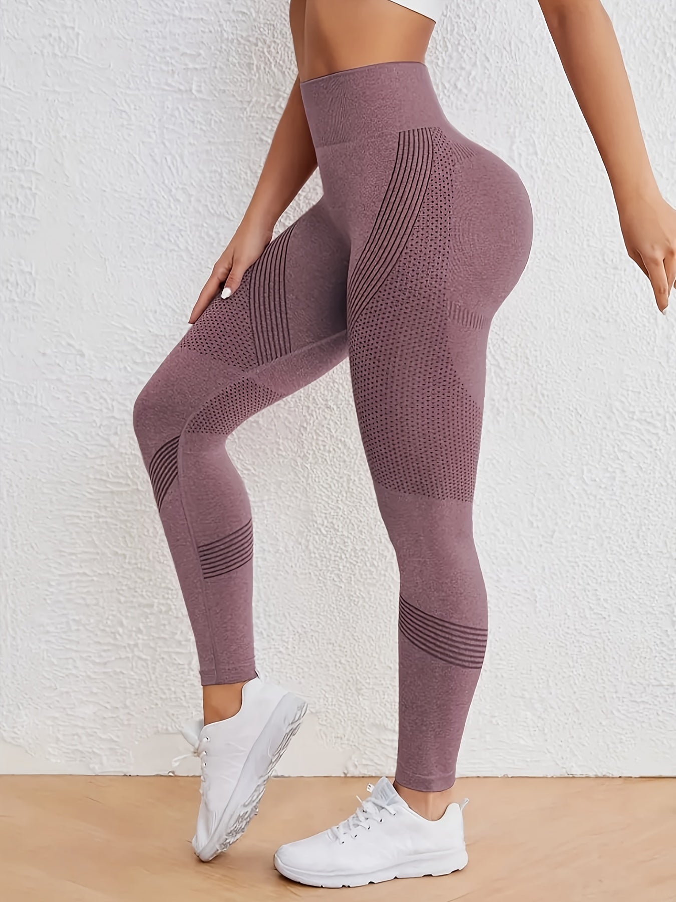 Women's High-Waisted Yoga Pants - 4-Way Stretch Quick-Dry Workout Leggings with Seamless Butt-Lifting Design, Sweet Wicking & Tummy Control for Running, Training, Gym - All-Season Machine Washable