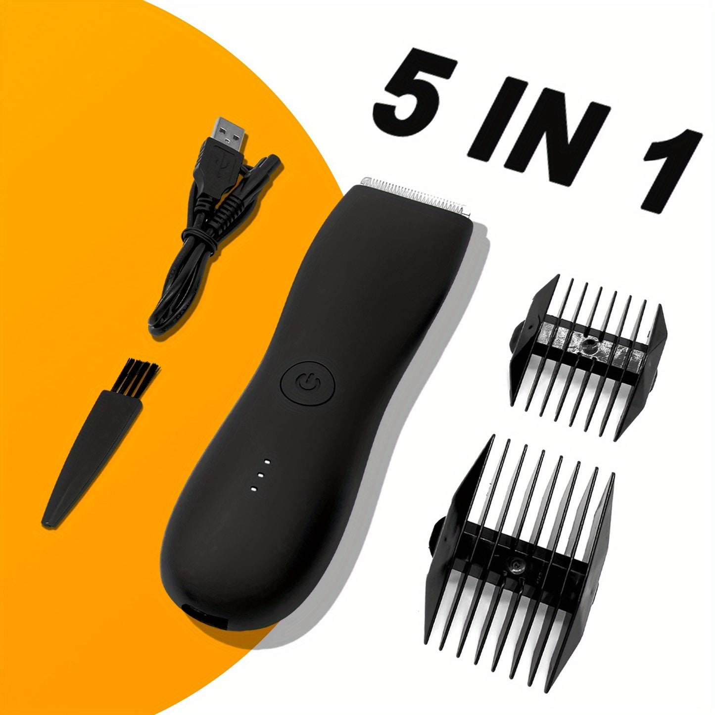 YAFULL Professional Body Groomer with IPX6 Replacement Blades - USB Rechargeable, 800mAh Lithium Battery, Ceramic Blade for Men'S Belly & Body Hair Trimming, Electric Shaver for Bikini & Men'S Grooming, Ideal Gift for Loved O
