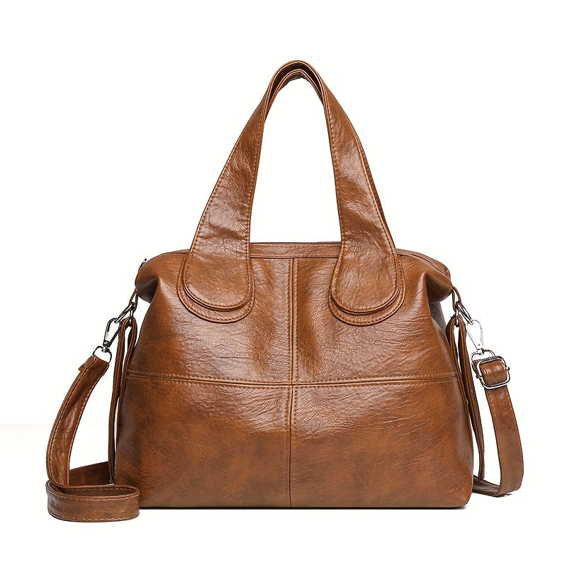 Women's Professional Tote Bag with Adjustable Shoulder Strap - Large Capacity Work Handbag, Zipper Closure, Purse for Office, Travel, Everyday - Available in Brown, Black, Beige, Gray, Camel - KINGANT, Durable Polyester Linin