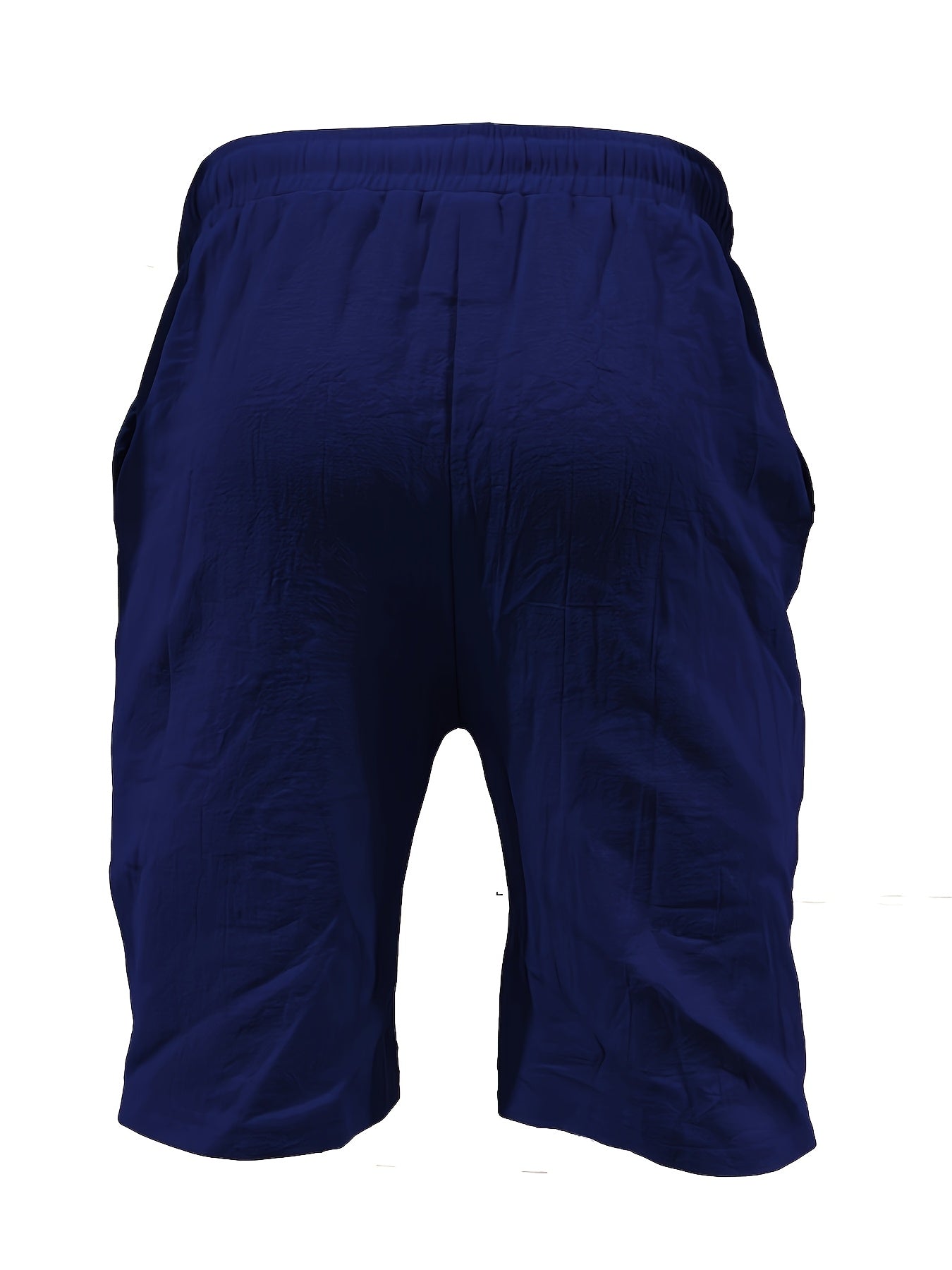Men's Summer Shorts, Drawstring Elastic Waist, Straight Leg Solid Color Breathable Casual Beach Capri Pants - Three-Pack