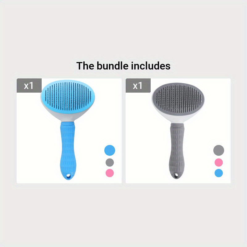 1pc Pet Grooming Brush - Efficient Hair Removal Comb for Cats & Dogs, Ergonomic Handle, Durable ABS Material, Ideal for Coat Health Maintenance, Pet Grooming Tool|Easy Grip Handle|Fine Bristle Comb, Pet Hair Remover Tool