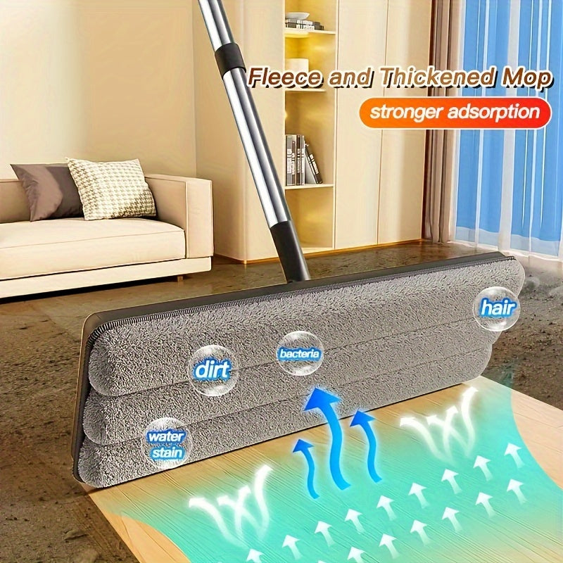 Joybos Flat Floor Mop and Bucket Set with Self-Cleaning System - Manual Squeeze Mop for Home and Office Use, ABS Material, Multisurface for Living Room, Bathroom, Kitchen, Glass Floors - No Electricity Needed
