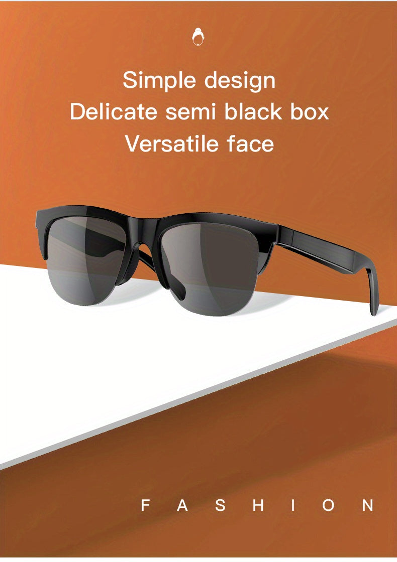 Smart Wireless 5.0 Sunglasses Multifunctional Glasses Wireless Call Play Music Outdoor Sports Headphones Rechargeable HIFI Sound Quality HD Lens Headphones Black Technology Unisex Touch Long Battery Life Anti-UV Lens