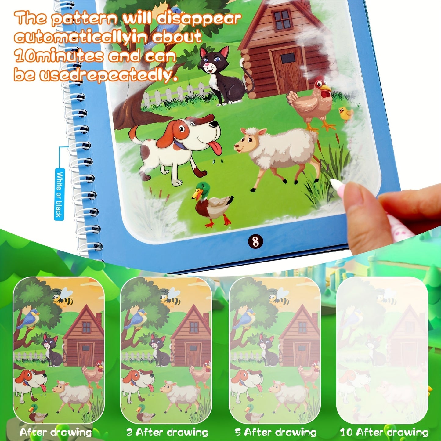 1pc Reusable Coloring Book Drawing Book Painting Drawing Toys Toys For Christmas Halloween Gifts Easter Gift