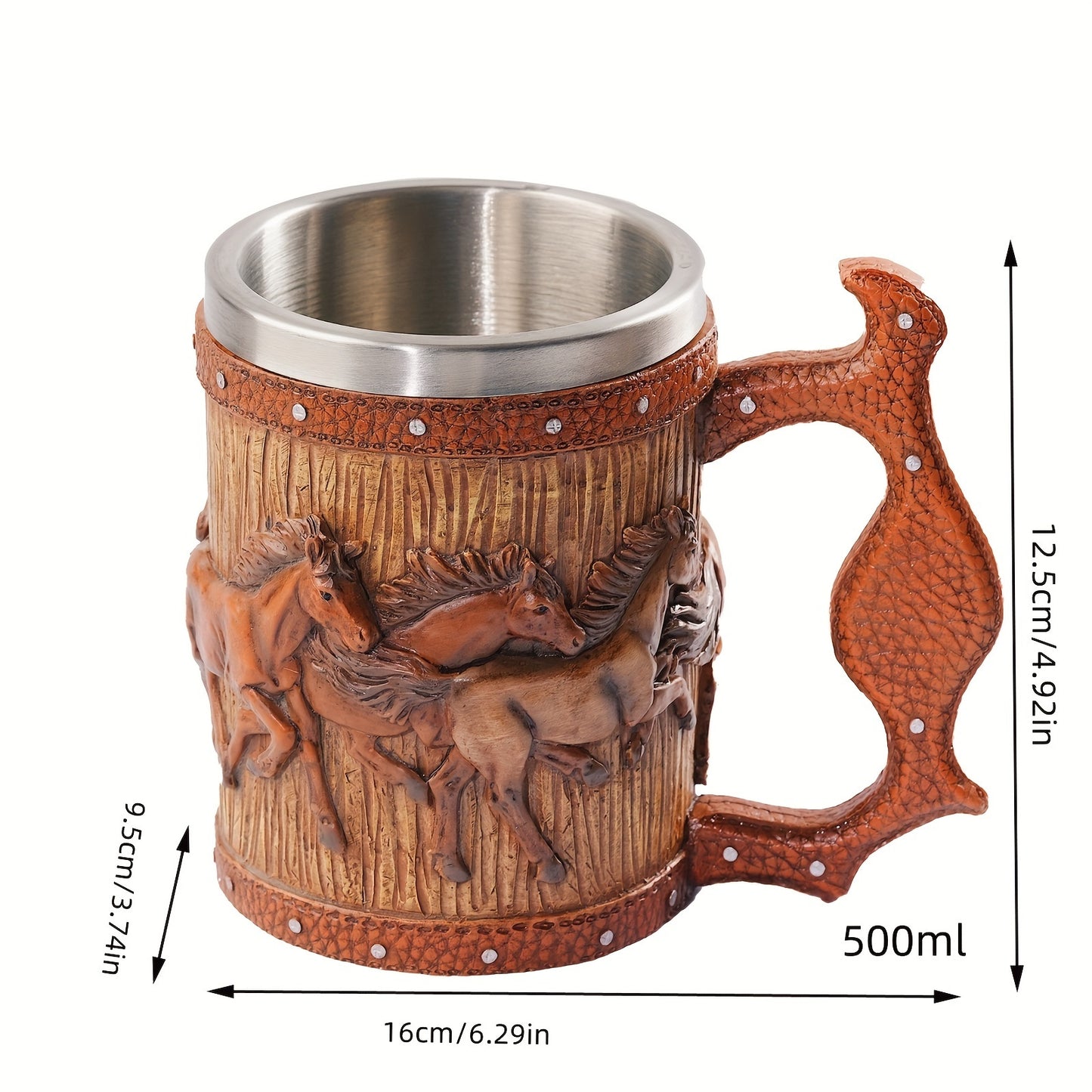 Vintage Horse-Themed Stainless Steel Mug: Perfect for Christmas, Easter, Hanukkah, Thanksgiving, and St. Patrick's Day Celebrations