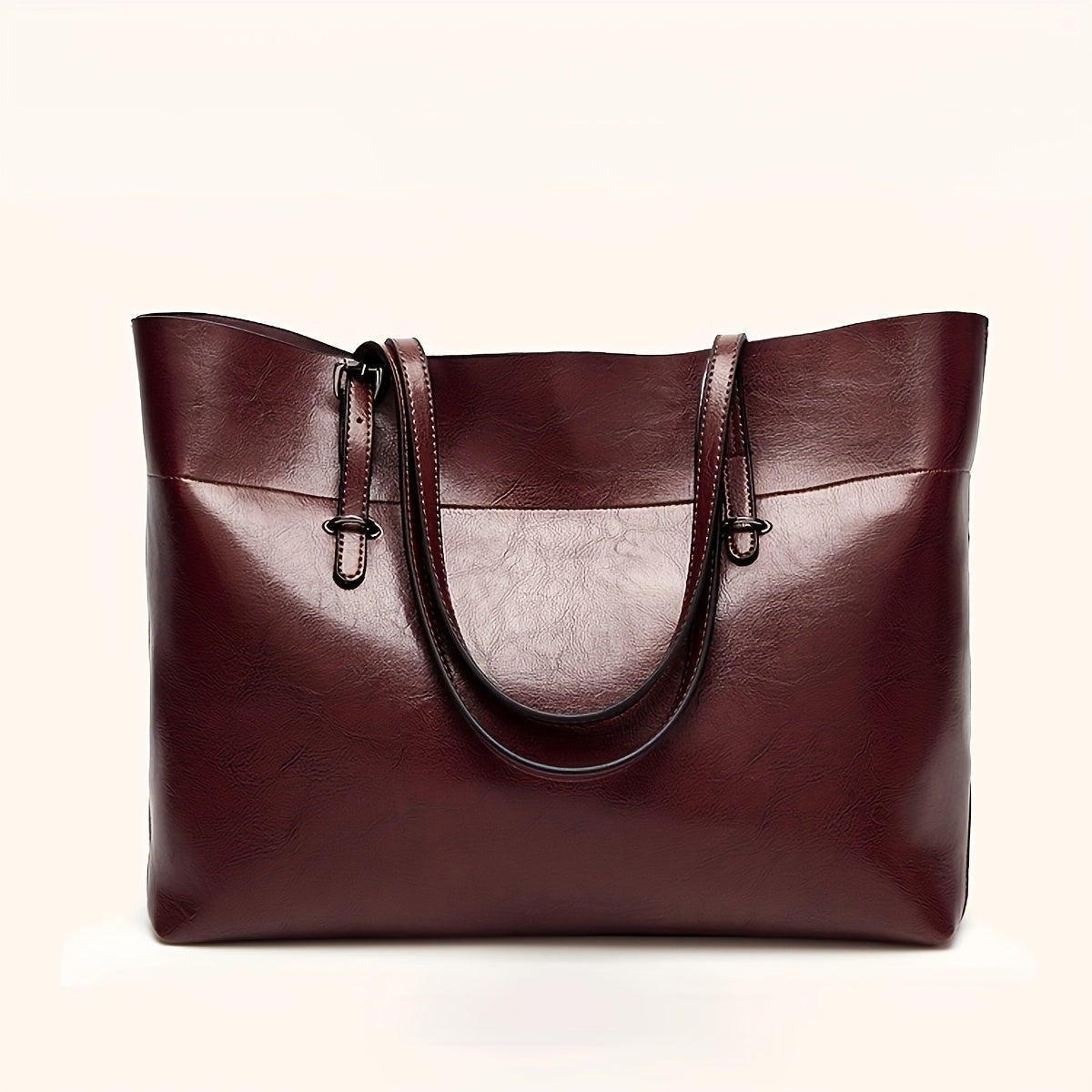 Women's Tote Bag with Adjustable Shoulder Strap - Elegant Brown, Zipper Closure, Wrist Strap - Spacious Work, Travel, Everyday Handbag - Durable Women's Purse, Versatile Carryall, Sophisticated Design, Highquality Finish, Fas