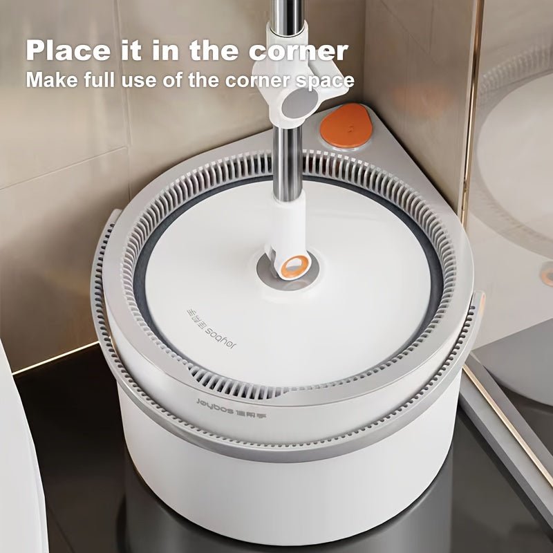 1 Set, Sewage Separation Hands-free Wash Mop And Bucket Set, With 2 Cloths, Household Rotating Floor Mop, Lazy Mop, Dust Removal Mop, Dry And Wet Use, Perfect For Home, Kitchen, Bathroom Floor, Cleaning Supplies, Cleaning Too