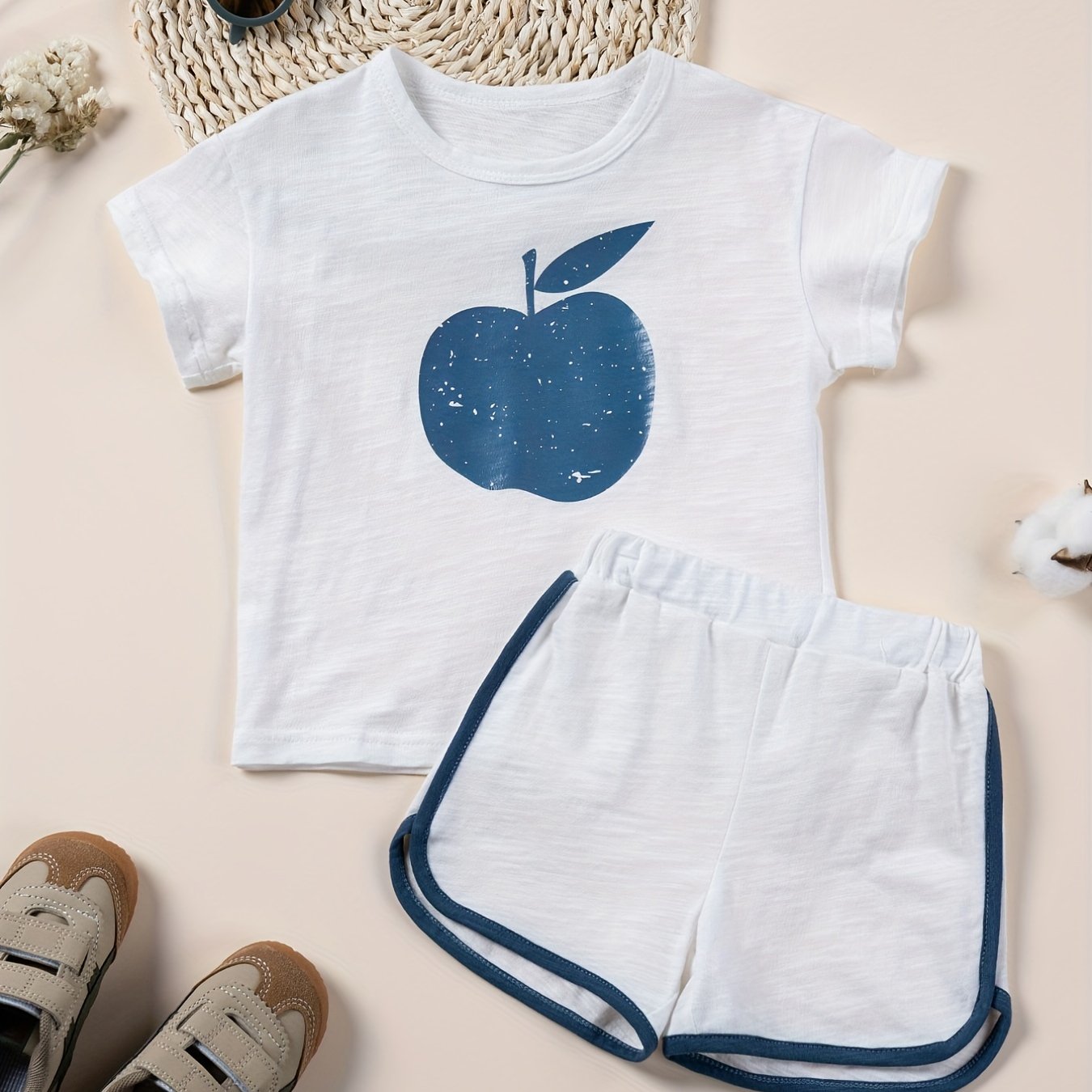 Toddler Kids Clothes Sets For Summer Rainbow Printed T-shirt And Short Pants 2pcs Girls Outdoor Clothing Suits Casual Style Children Cotton Tracksuits