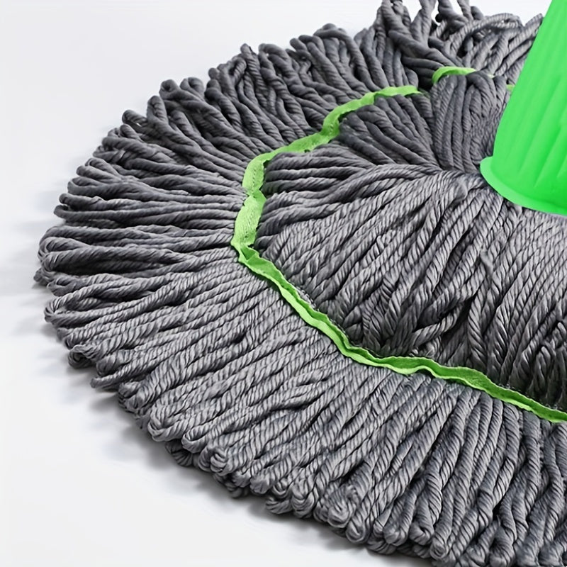 1pc Super Absorbent Rotary Mop with Green Handle - Ideal for Home, Kitchen, School, Office, Bathroom & RV Travel - 7pcs Set | Easy-to-Clean Microfiber Mop Head & Bucket