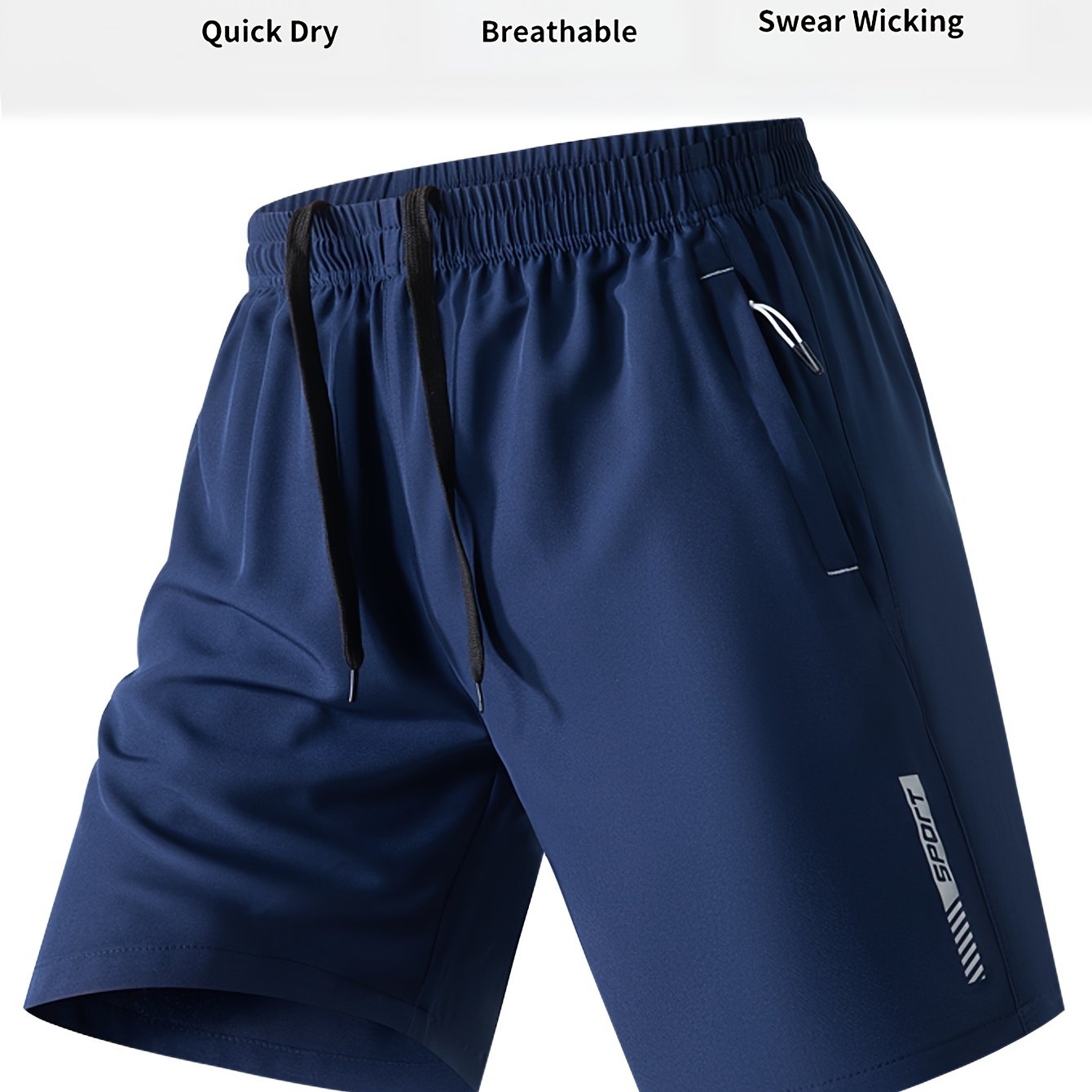 Men's Lightweight Polyester Casual Shorts with Lettering - Breathable Summer Beach & Outdoor Sports Shorts, Regular Fit, Pockets, Hand Wash or Dry Clean, Athletic Leisure Shorts | Modern Casual Shorts | Functional Pockets Des