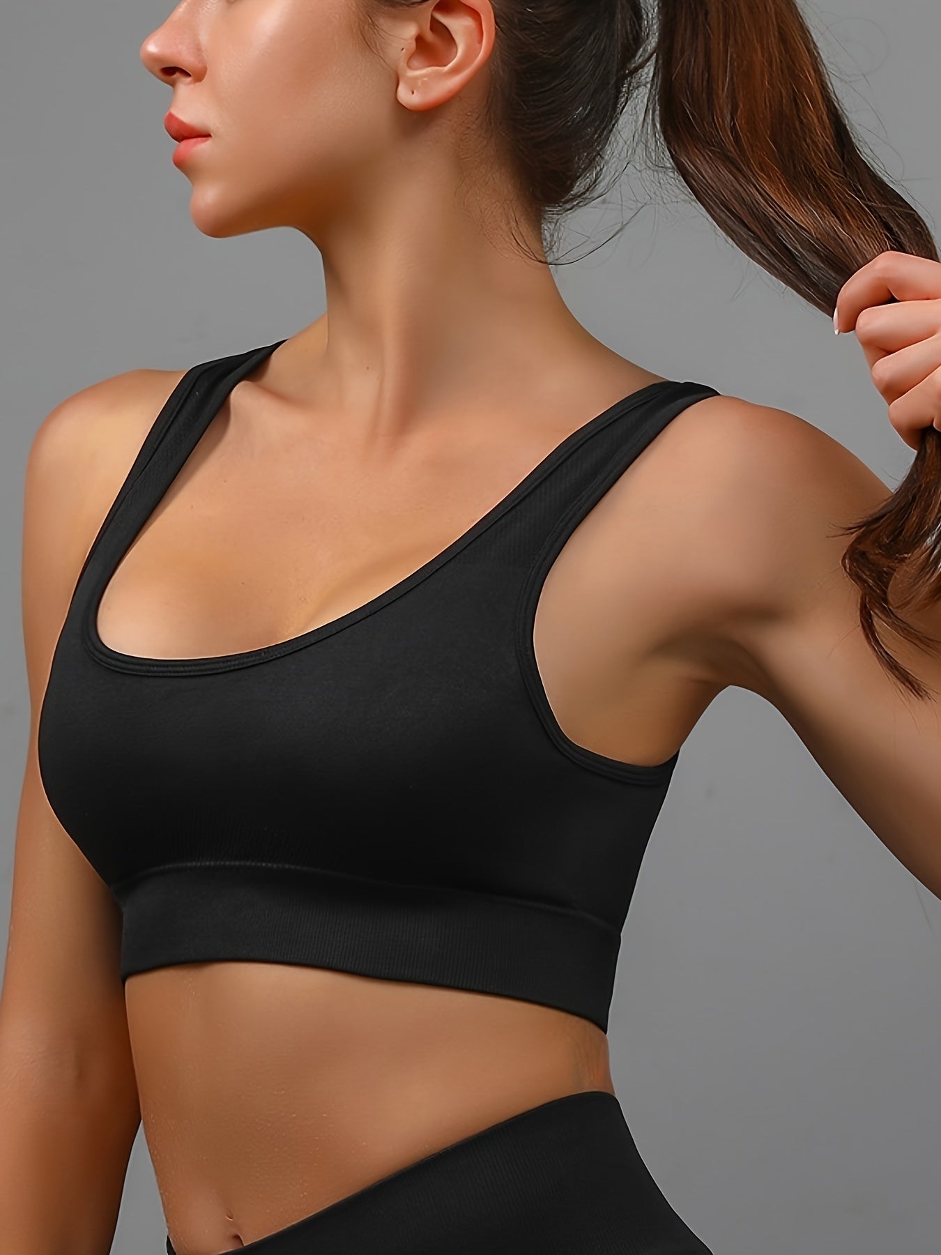 Women's 2-Piece Sports Bra Set, High-Impact Seamless Fitness Vest With Removable Pads And Shorts, Casual Athletic Wear, Multiple Colors