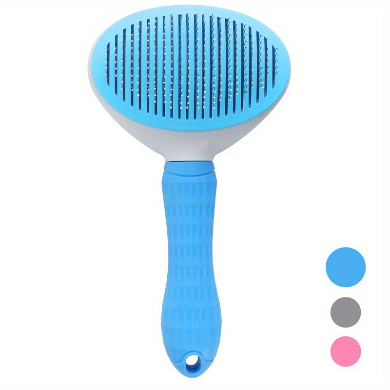 1pc Pet Grooming Brush - Efficient Hair Removal Comb for Cats & Dogs, Ergonomic Handle, Durable ABS Material, Ideal for Coat Health Maintenance, Pet Grooming Tool|Easy Grip Handle|Fine Bristle Comb, Pet Hair Remover Tool