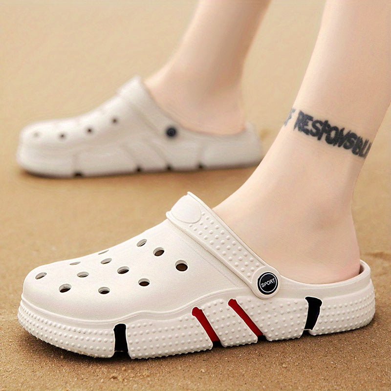 Unisex Clogs, Garden Shoes, Lightweight Non Slip Slides Slippers, Casual Hollow Out Beach Sandals, adult's footwear