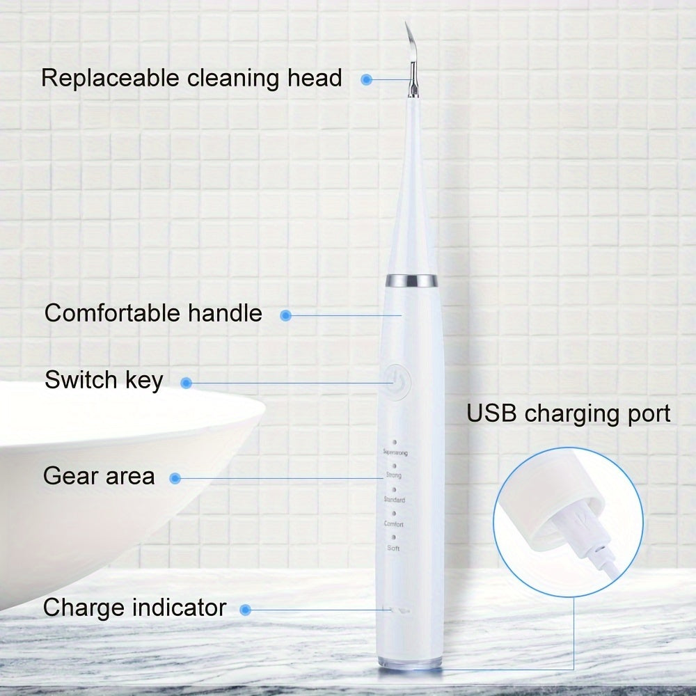 Six-In-One Electric Toothbrush Kit Designed for Portability, Featuring a Gentle Brush Head And a Teeth Scaling Beauty Tool. Effortless to Operate, It'S Tailored Just for You: Achieve Your Ideal Smile.