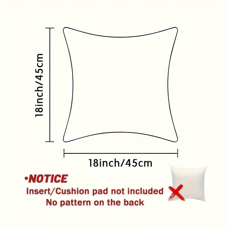 Set of 4 Christmas Throw Pillow Covers - Contemporary Style, 45.72x45.72 cm, Zipper Closure, Machine Washable, Polyester Decorative Pillowcases for Living Room, Holiday Snowman & Tree Design, Woven Fabric, Pillow Insert Not I