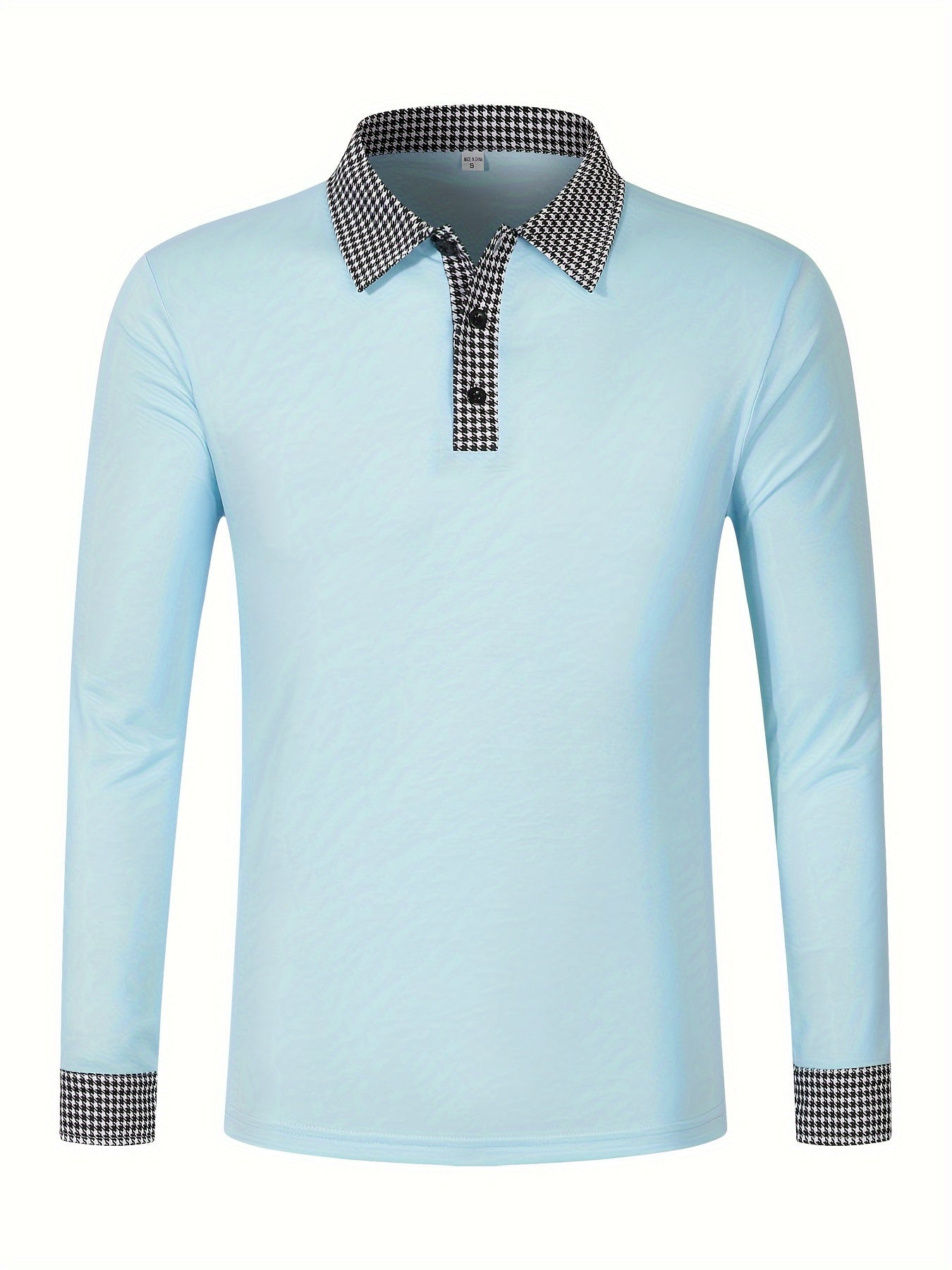 Men's Casual V-Neck Long Sleeve Rugby Shirt For Spring Autumn, Men's Clothing